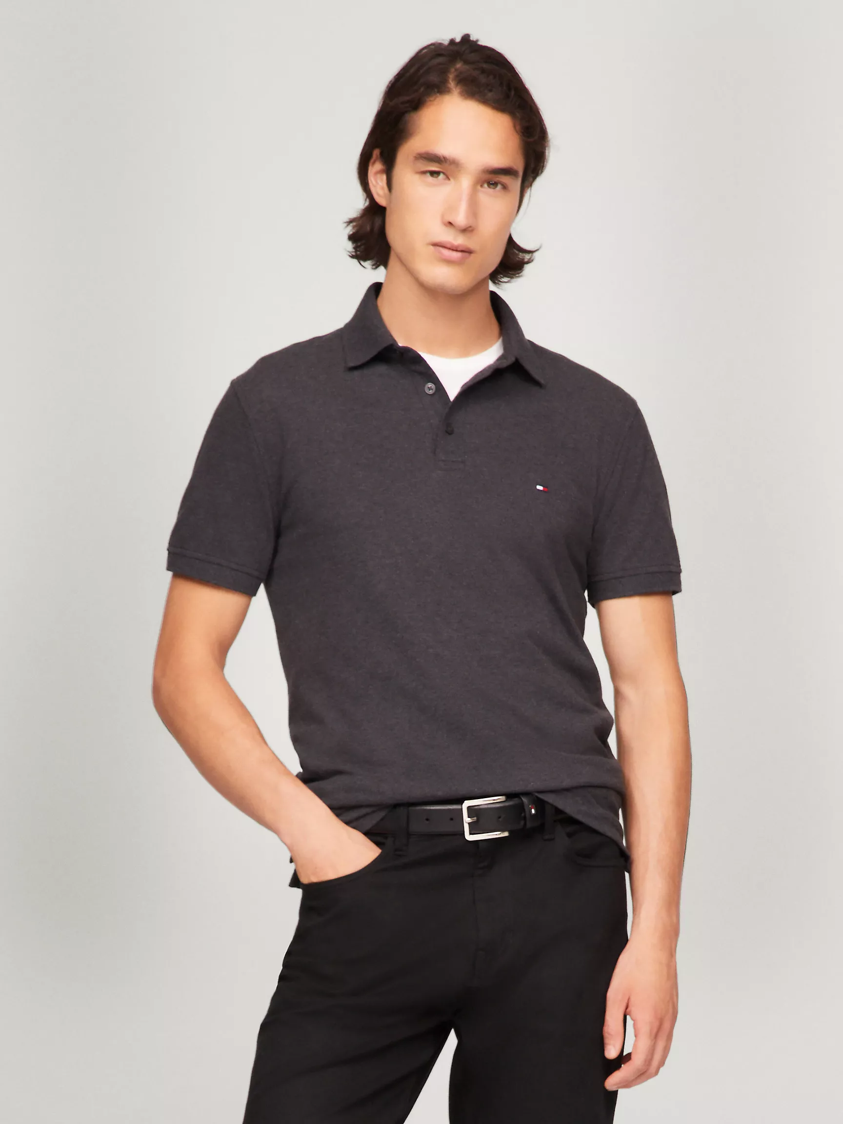 Мужское поло Tommy Hilfiger, Приталенное эластичное поло из пике