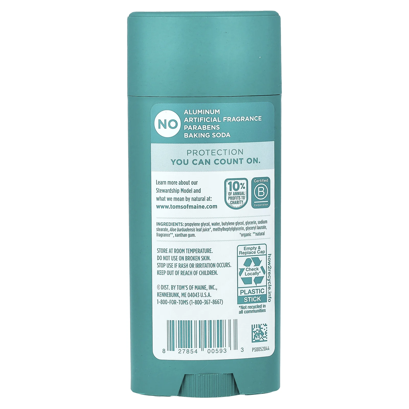 Tom's of Maine, дезодорант без алюминия, лемонграсс и чайное дерево, 92 г (3,25 унции)