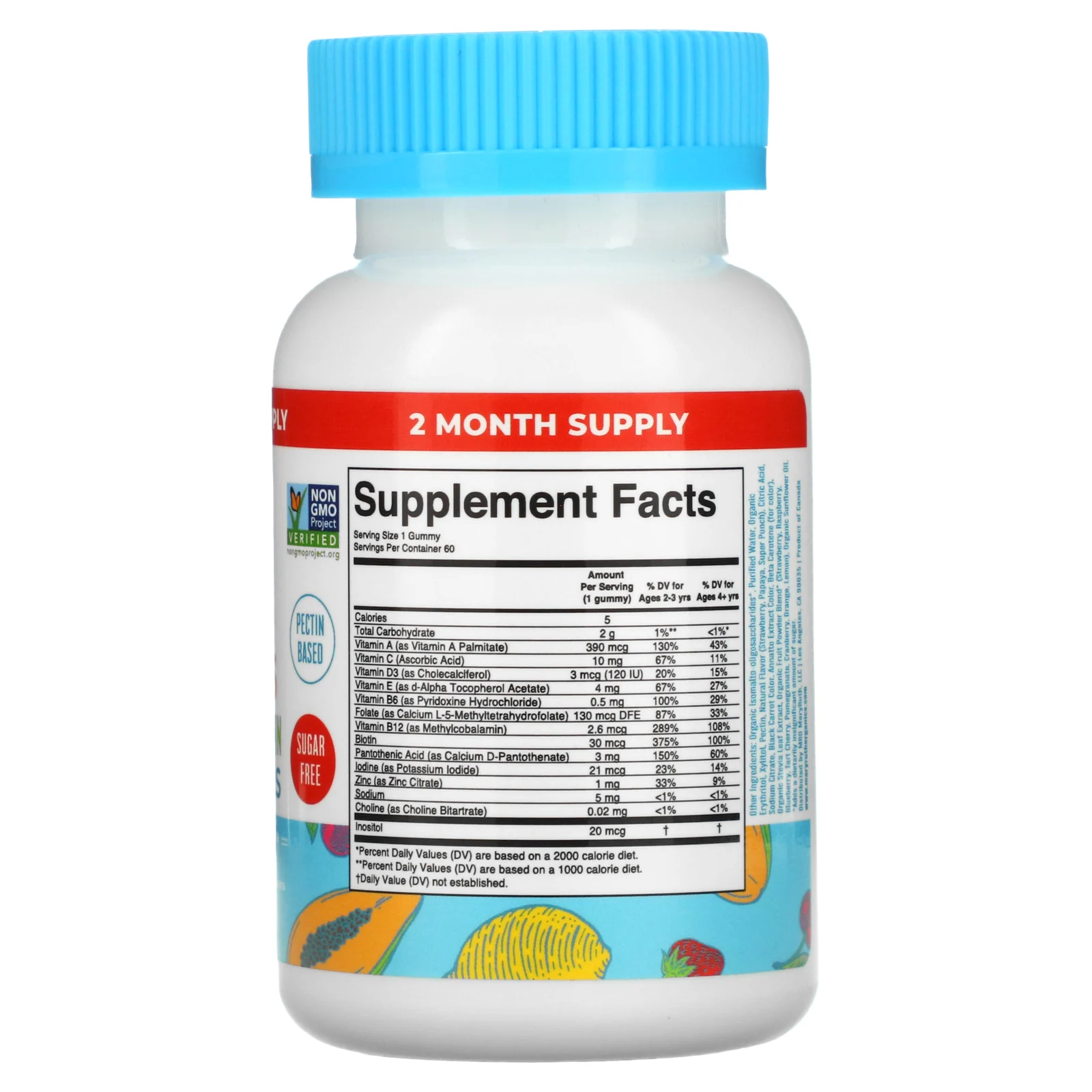 MaryRuth's, Мультивитаминные жевательные мармеладки для детей, клубника, папайя и супер-пунш, 60 жевательных таблеток