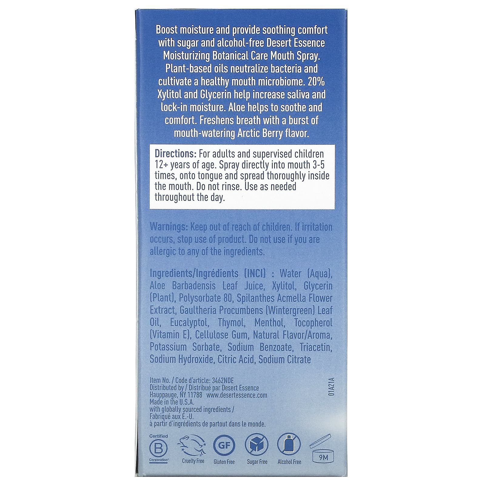 Desert Essence, Увлажняющий спрей для полости рта с растениями, арктические ягоды, 27 мл (0,9 жидк. Унции)