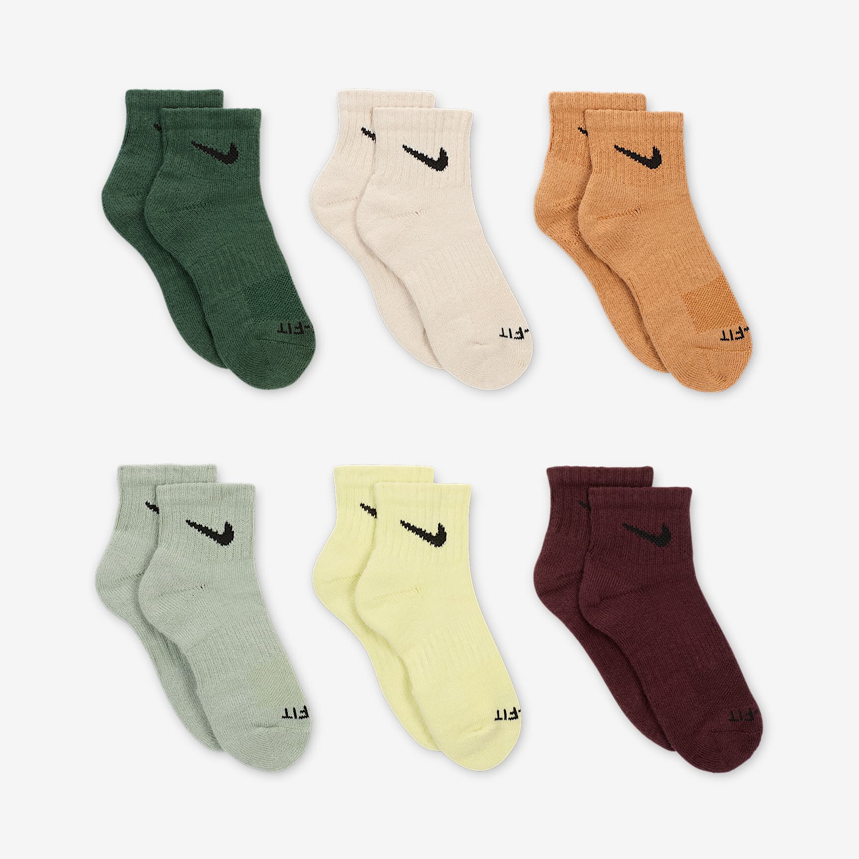 Nike Dri-FIT Performance Basics Little Kids' Quarter Socks (6 Pairs)