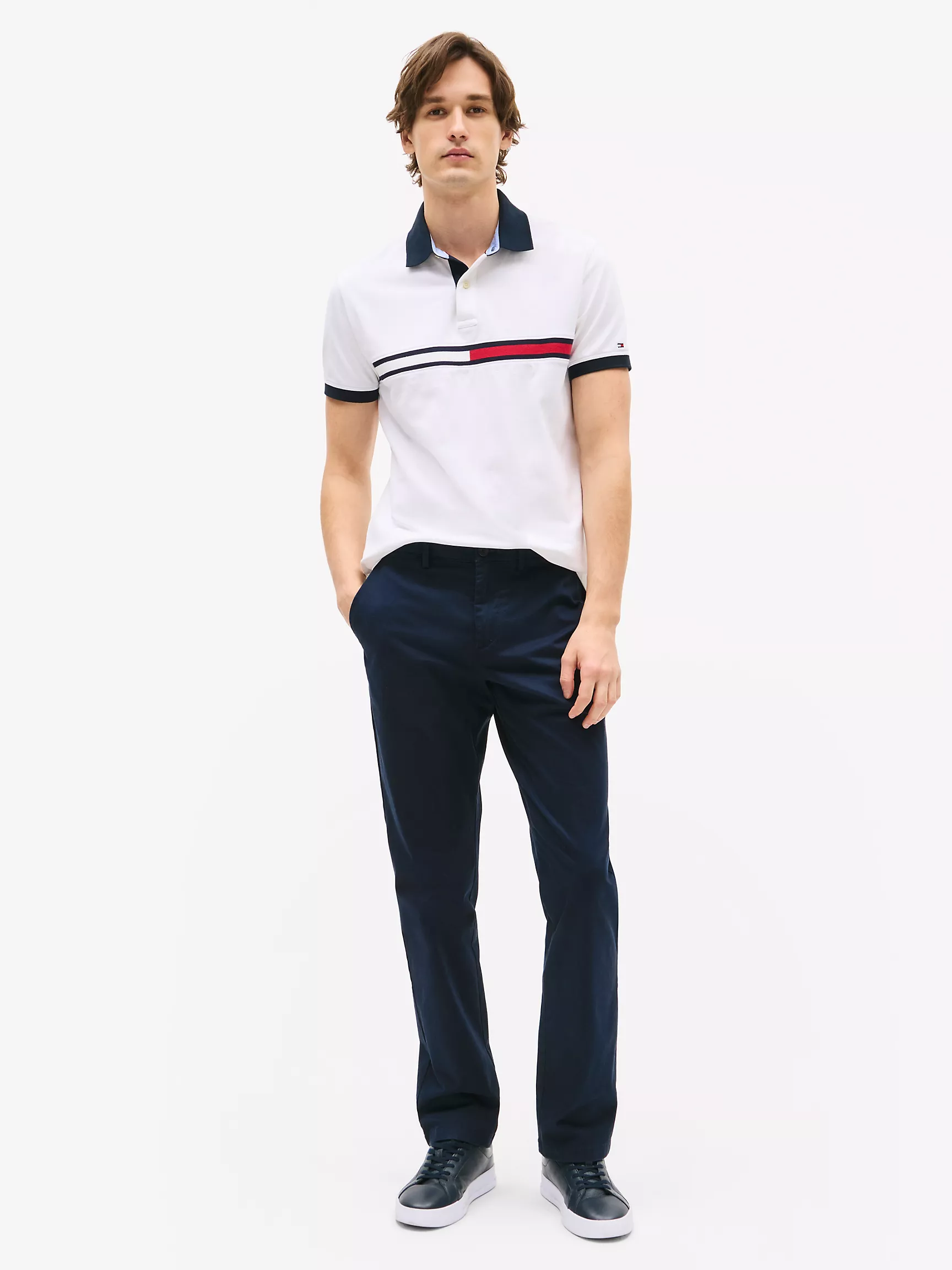 Мужское поло Tommy Hilfiger, Полосатое поло стандартного кроя с вышивкой