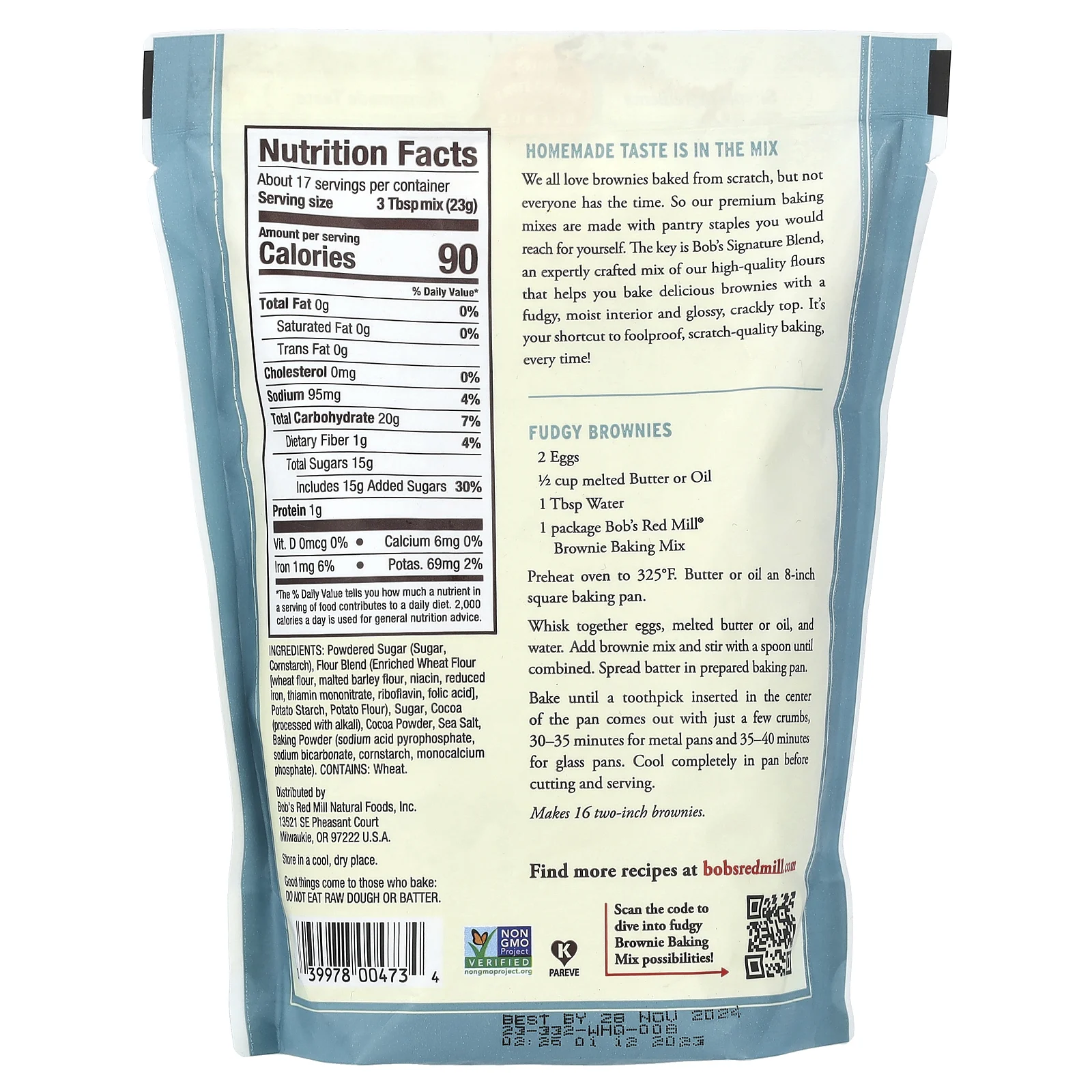 Bob's Red Mill, Fudgy, смесь для выпечки брауни, 397 г (14 унций)