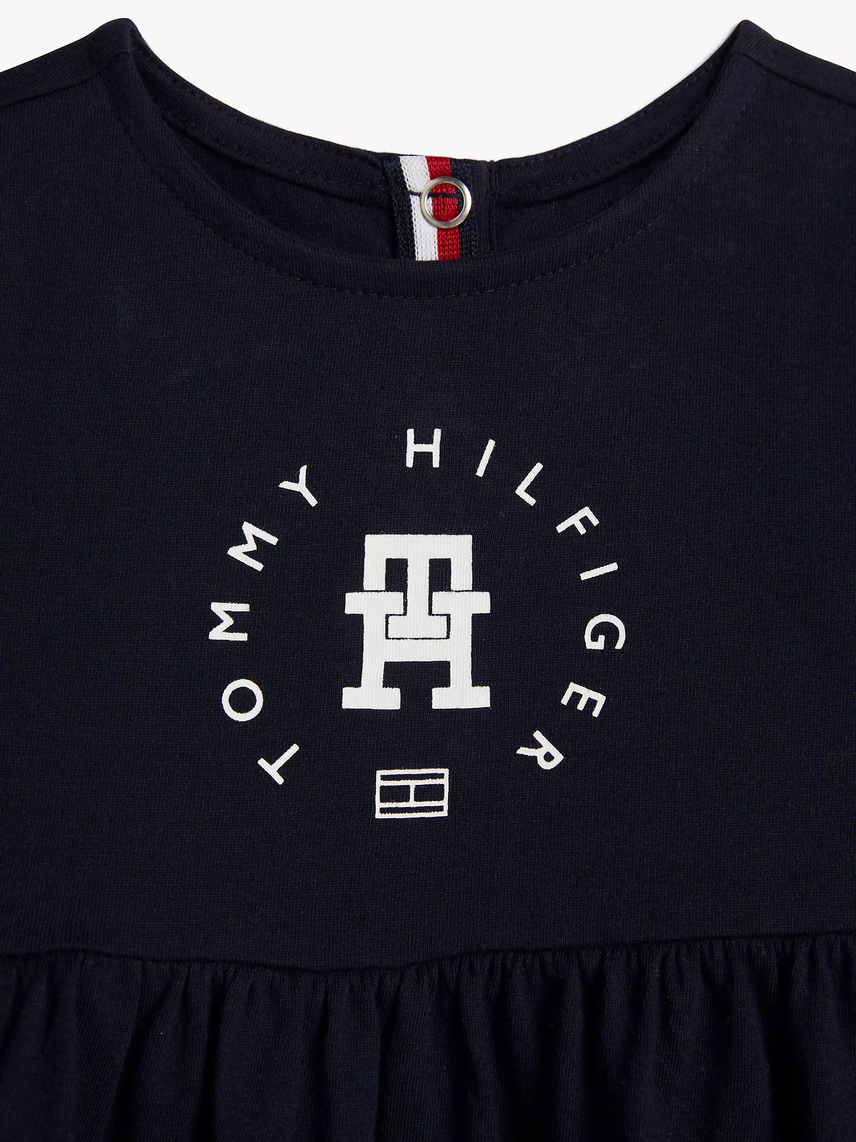Детское платье Tommy Hilfiger, Детское платье с коротким рукавом и круглым логотипом