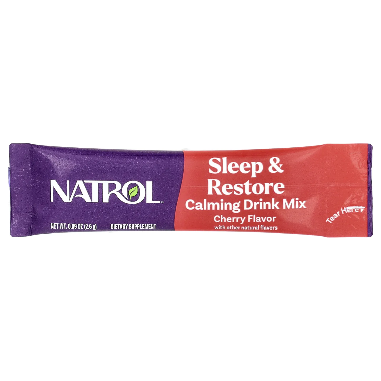 Natrol, Sleep & Restore, успокаивающая смесь для напитков, без мелатонина, вишня, 10 пакетиков по 2,6 г (0,09 унции)