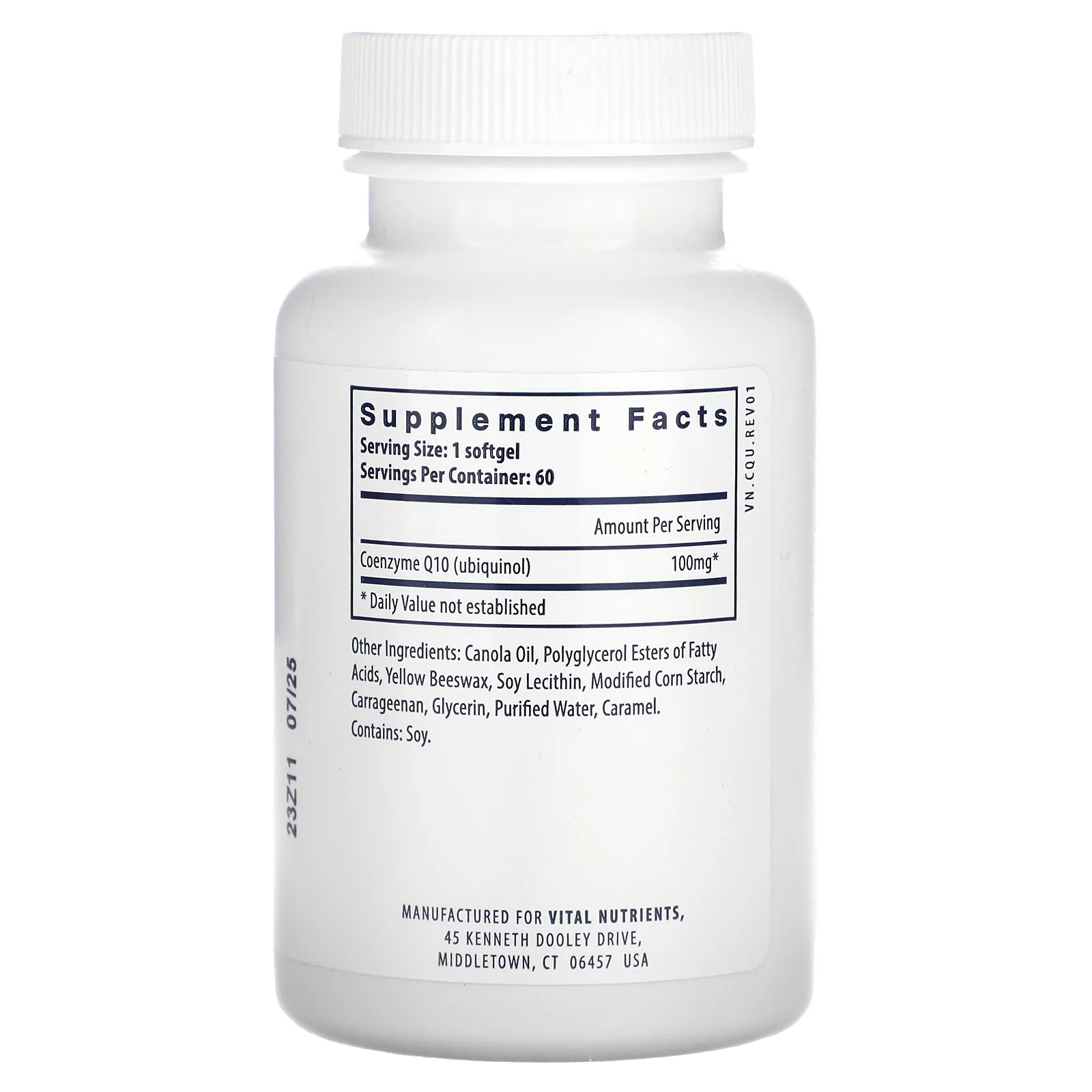 Vital Nutrients, Убихинол коэнзим Q10, 100 мг, 60 мягких таблеток