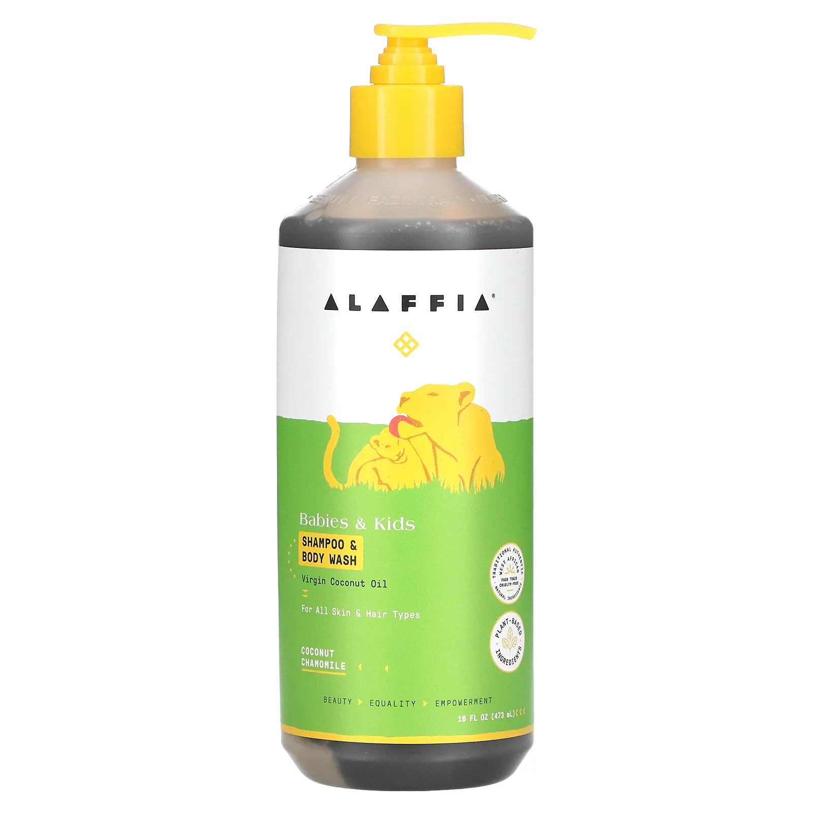 Alaffia, Everyday Coconut, шампунь и гель для душа, подходит для младенцев и детей постарше, кокос и ромашка, 475 мл (16 жидк. унций)