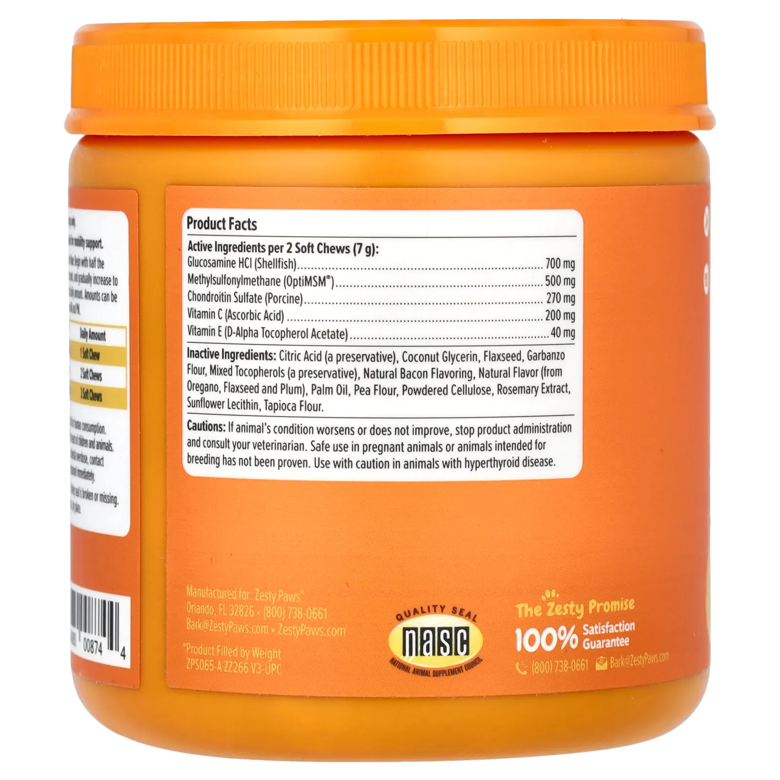 Zesty Paws, Прикусывание бедер и суставов, для собак, для всех возрастов, бекон, 90 жевательных таблеток, 315 г (11,1 унции)