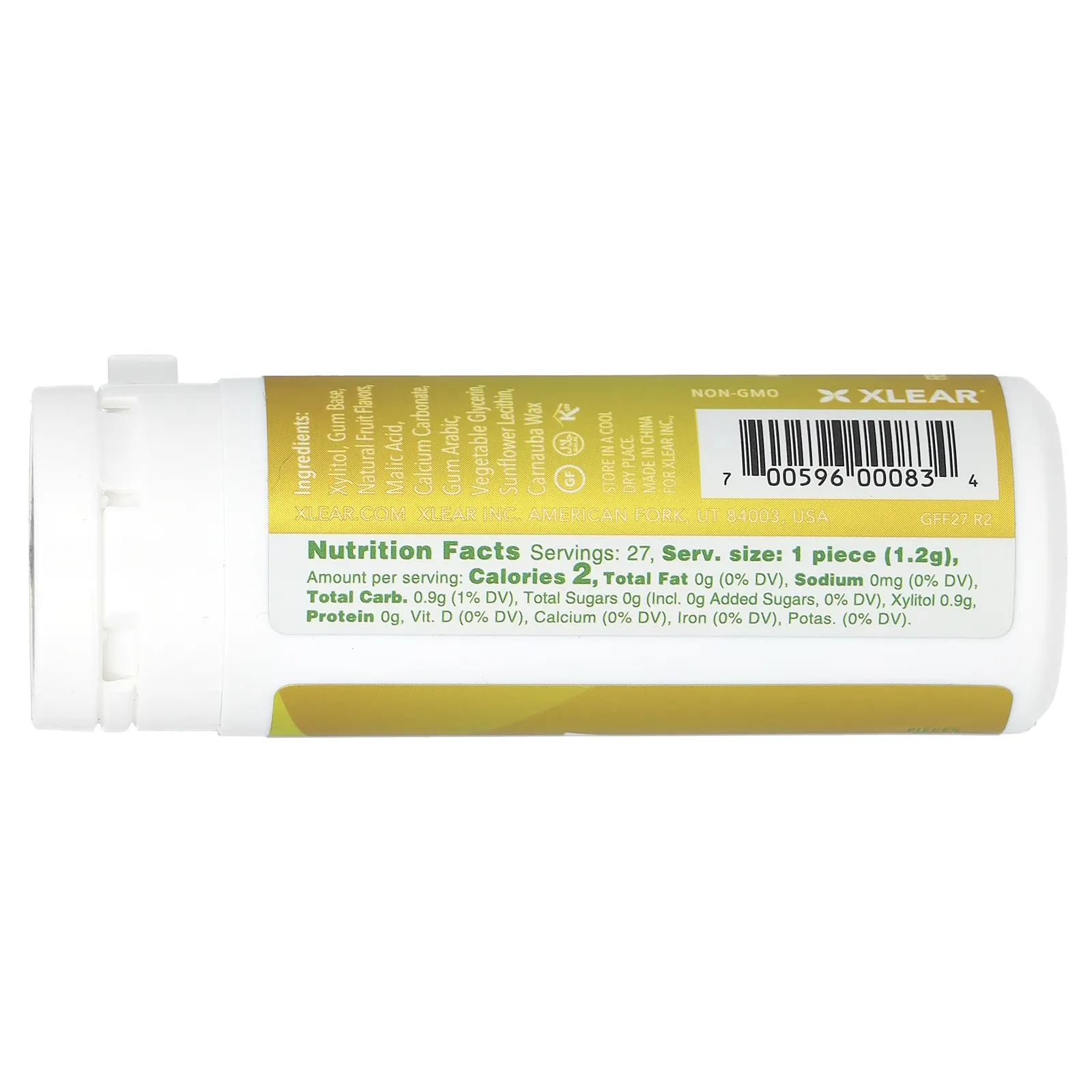 Xlear, жевательная резинка Spry, с фруктовым вкусом, без сахара, 27 штук