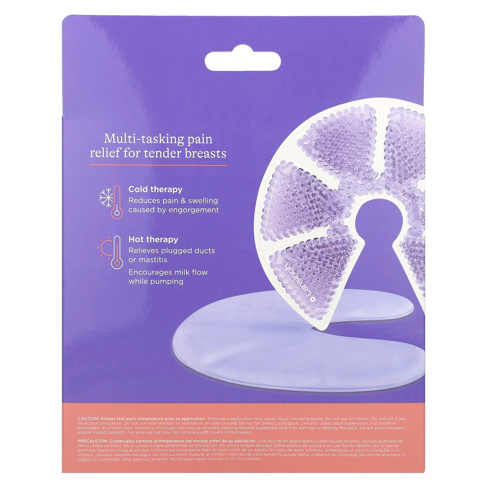 Lansinoh, TheraPearl, средство для груди 3 в 1 в период грудного вскармливания, 2 многоразовых гелевых патча