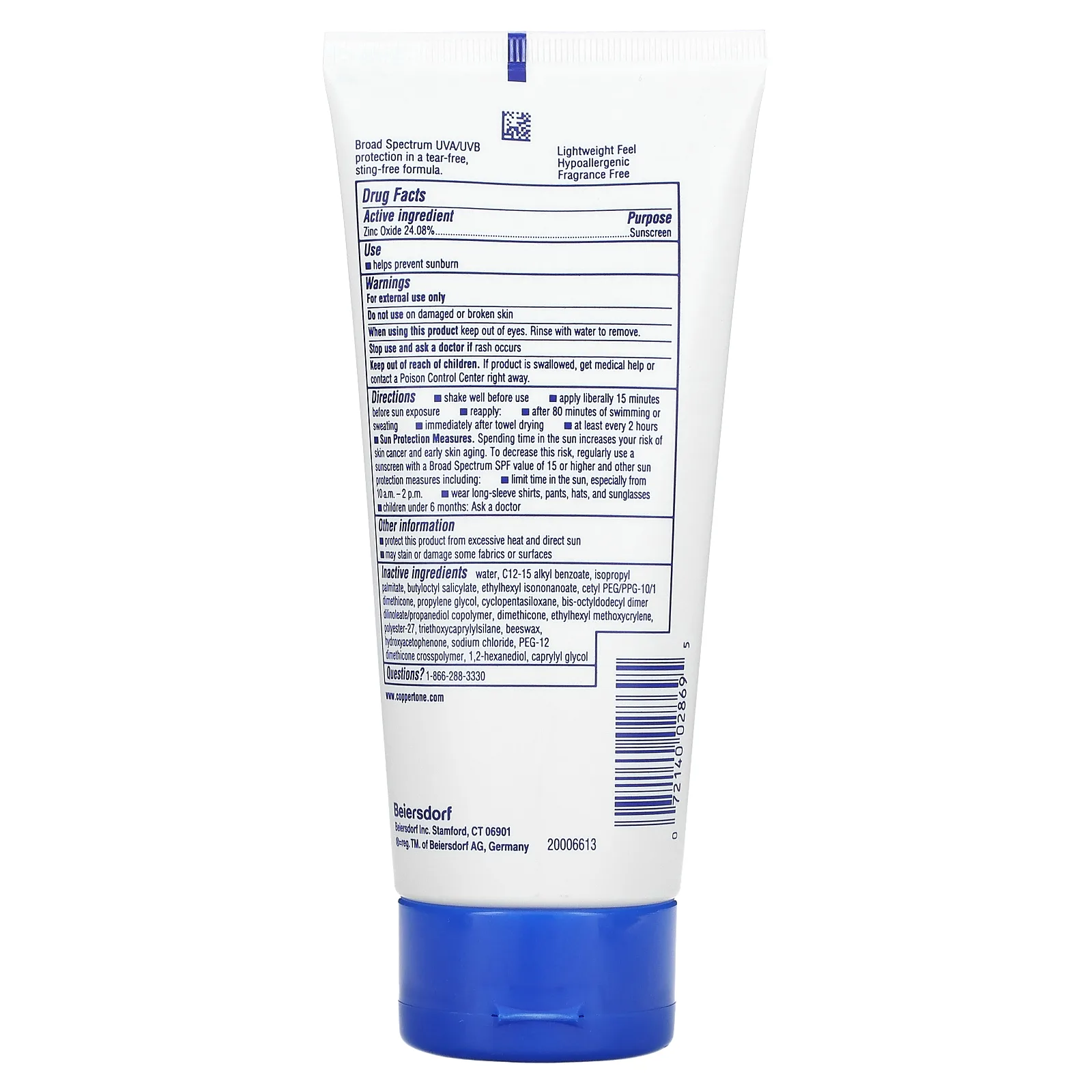 Coppertone, Sport Mineral, солнцезащитное средство с оксидом цинка, SPF 50, 148 мл (5 жидк. Унций)