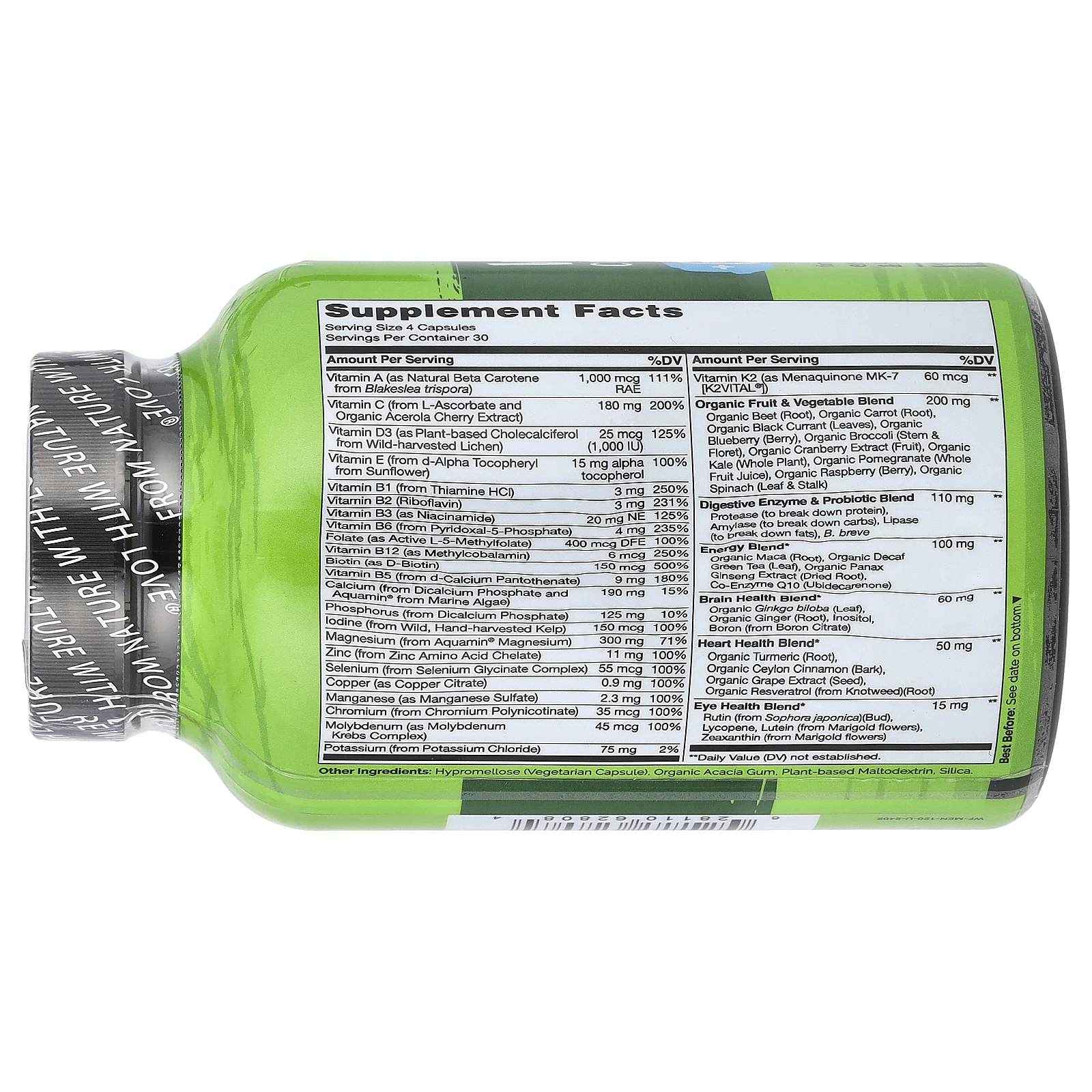 NATURELO, мультивитамины из цельных продуктов для мужчин старше, 120 вегетарианских капсул