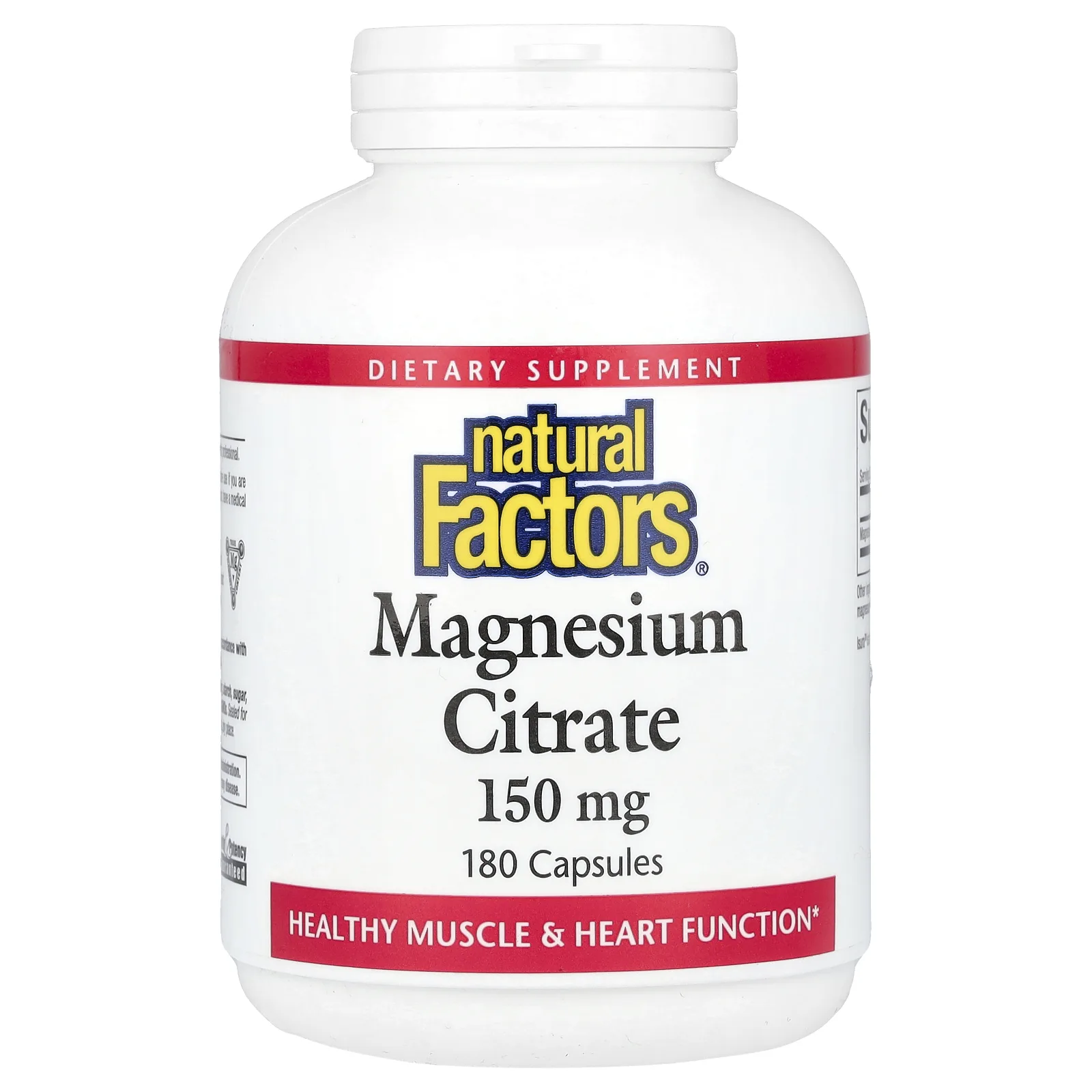 Natural Factors, цитрат магния, 150 мг, 180 капсул