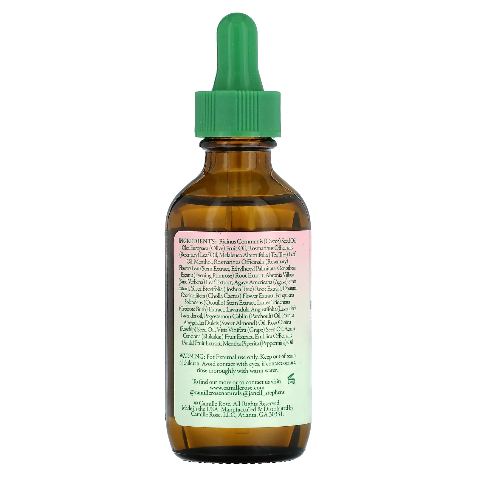 Camille Rose, масло розмарина, укрепляющие капли для кожи головы и волос, 56 мл (1,9 жидк. унции)