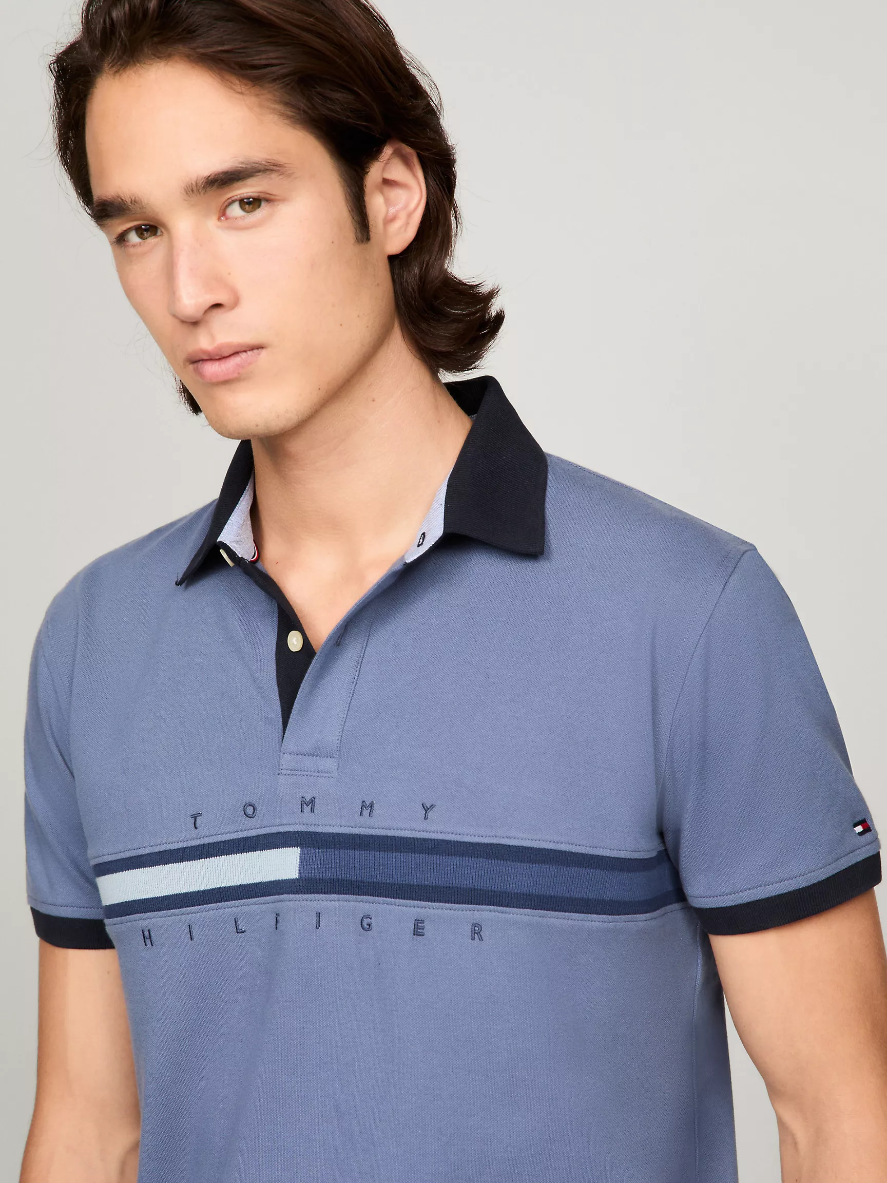 Мужское поло Tommy Hilfiger, Полосатое поло стандартного кроя в тон Tommy