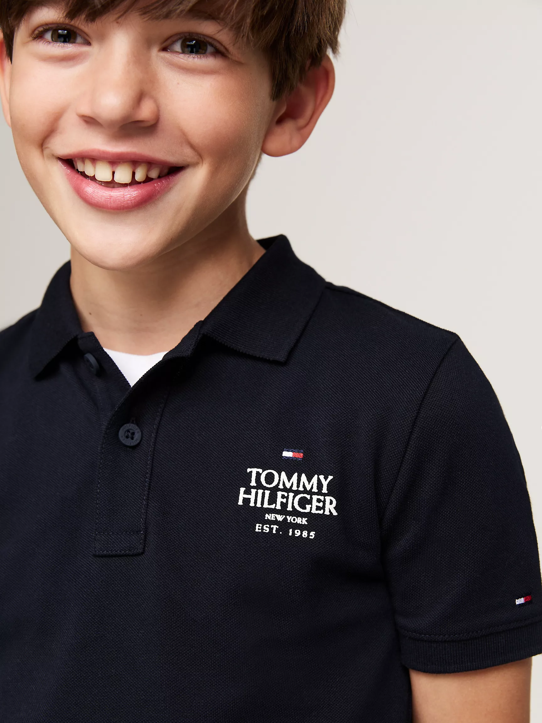 Рубашка-поло для мальчиков Tommy Hilfiger, Детское поло из пике с логотипом Hilfiger