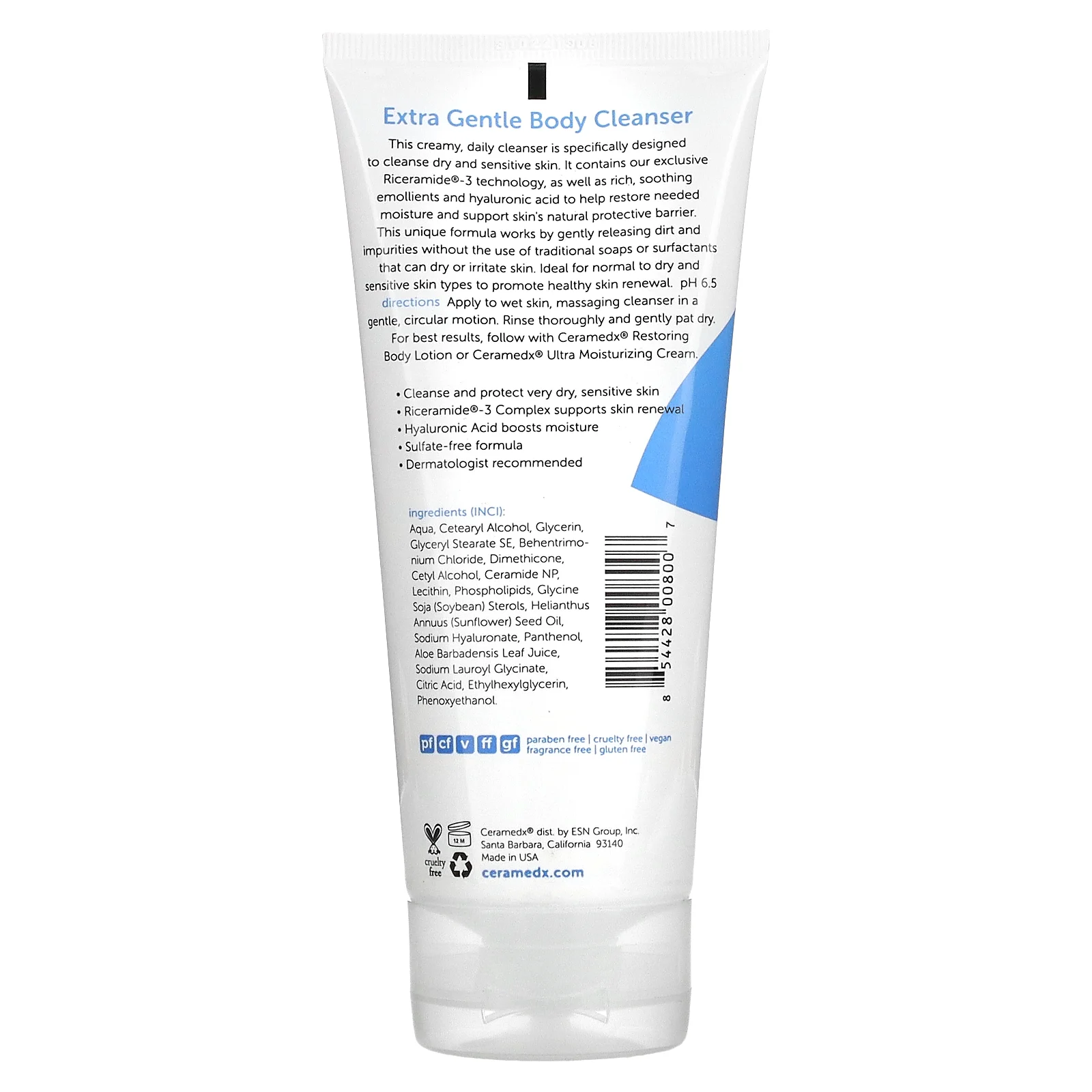 Ceramedx, Экстра нежное очищающее средство для тела, без отдушек, 6 жидких унций (177 мл)