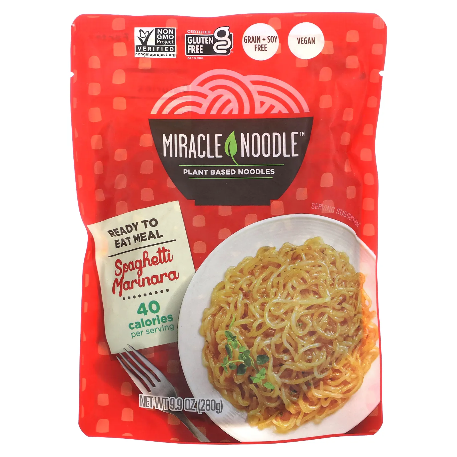 Miracle Noodle, Готовые блюда, спагетти с маринарой, 280 г (9,9 унции)