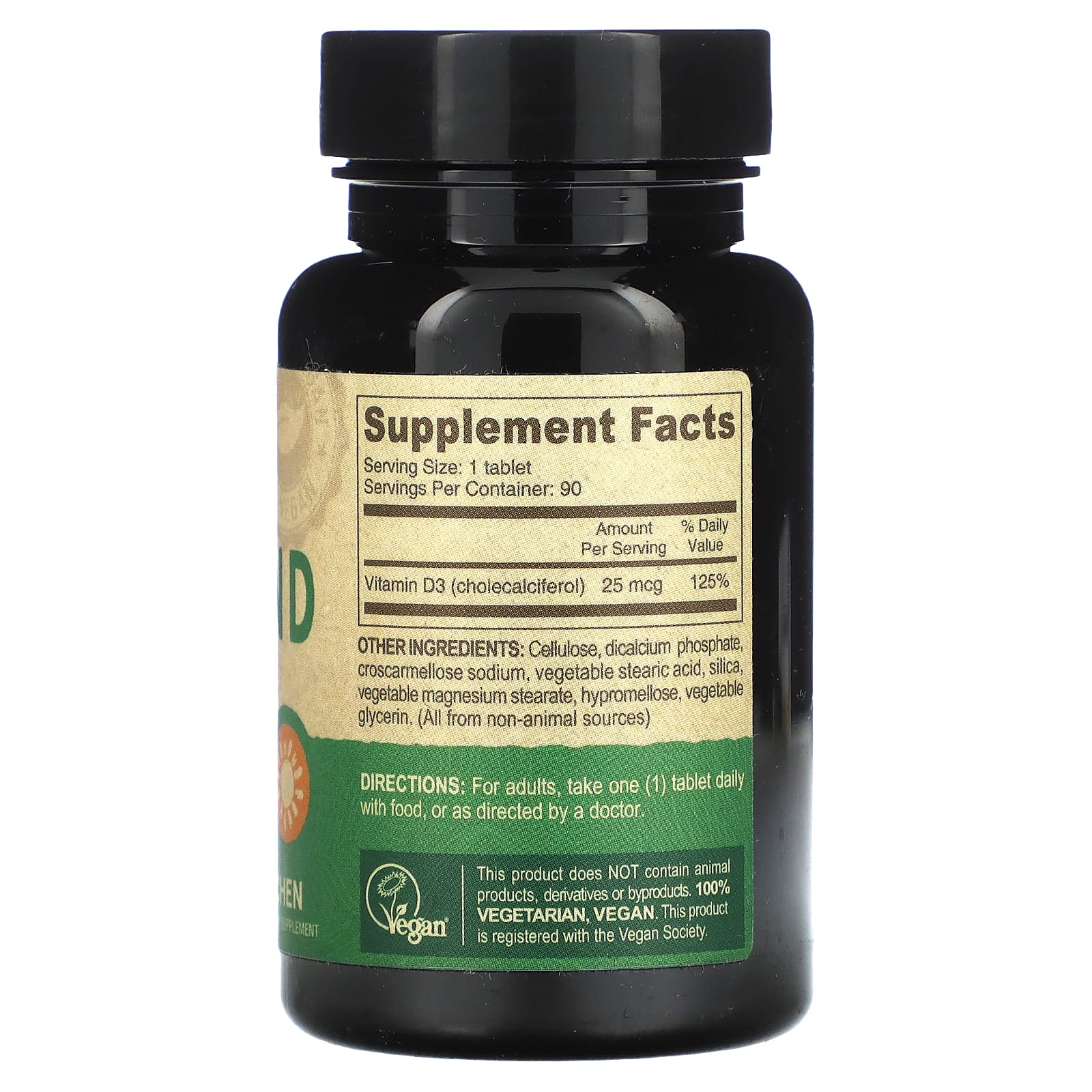 Deva, веганский витамин D, витамин D3, 25 мкг (1000 МЕ), 90 таблеток