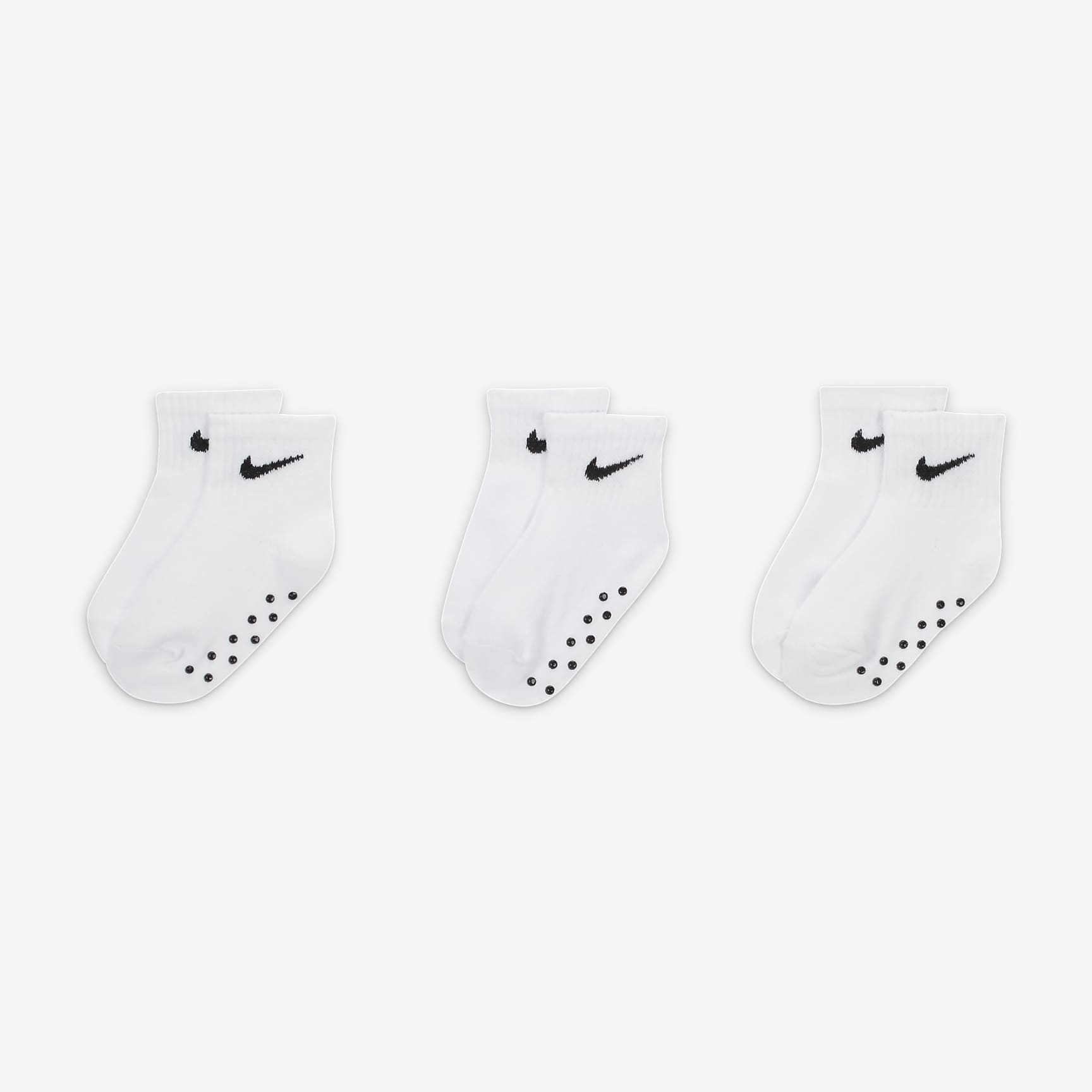 Nike Baby Swoosh Ankle Gripper Socks (3-Pairs)