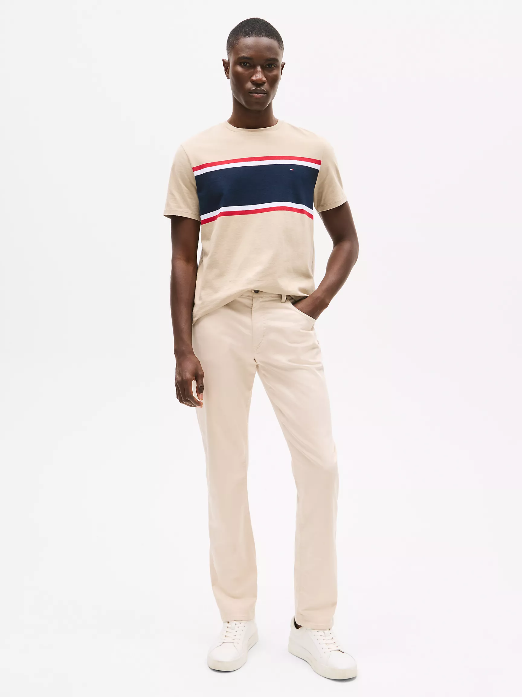 Мужская футболка Tommy Hilfiger, Футболка с полосатым блоковым узором