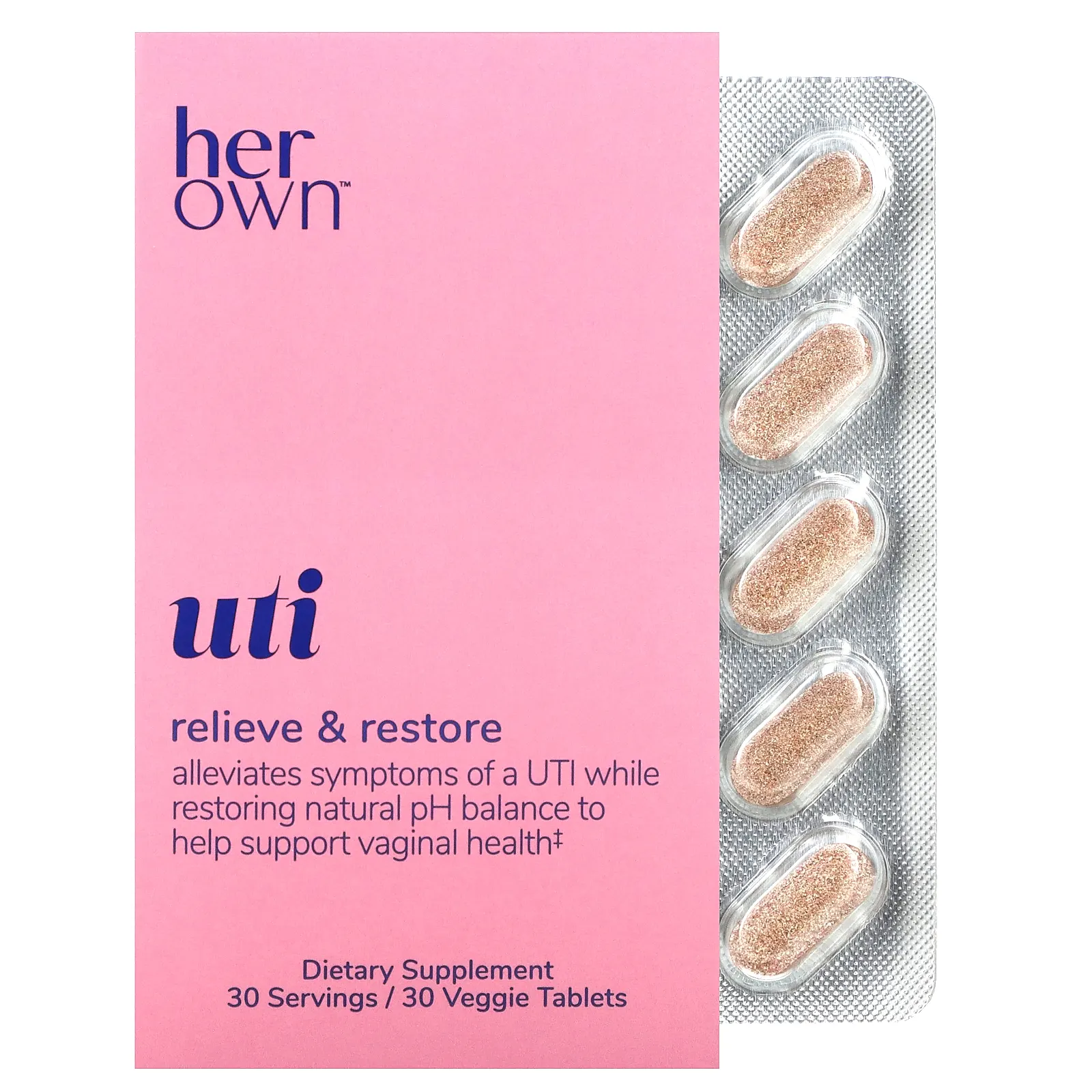 Her Own, UTI, 30 растительных таблеток