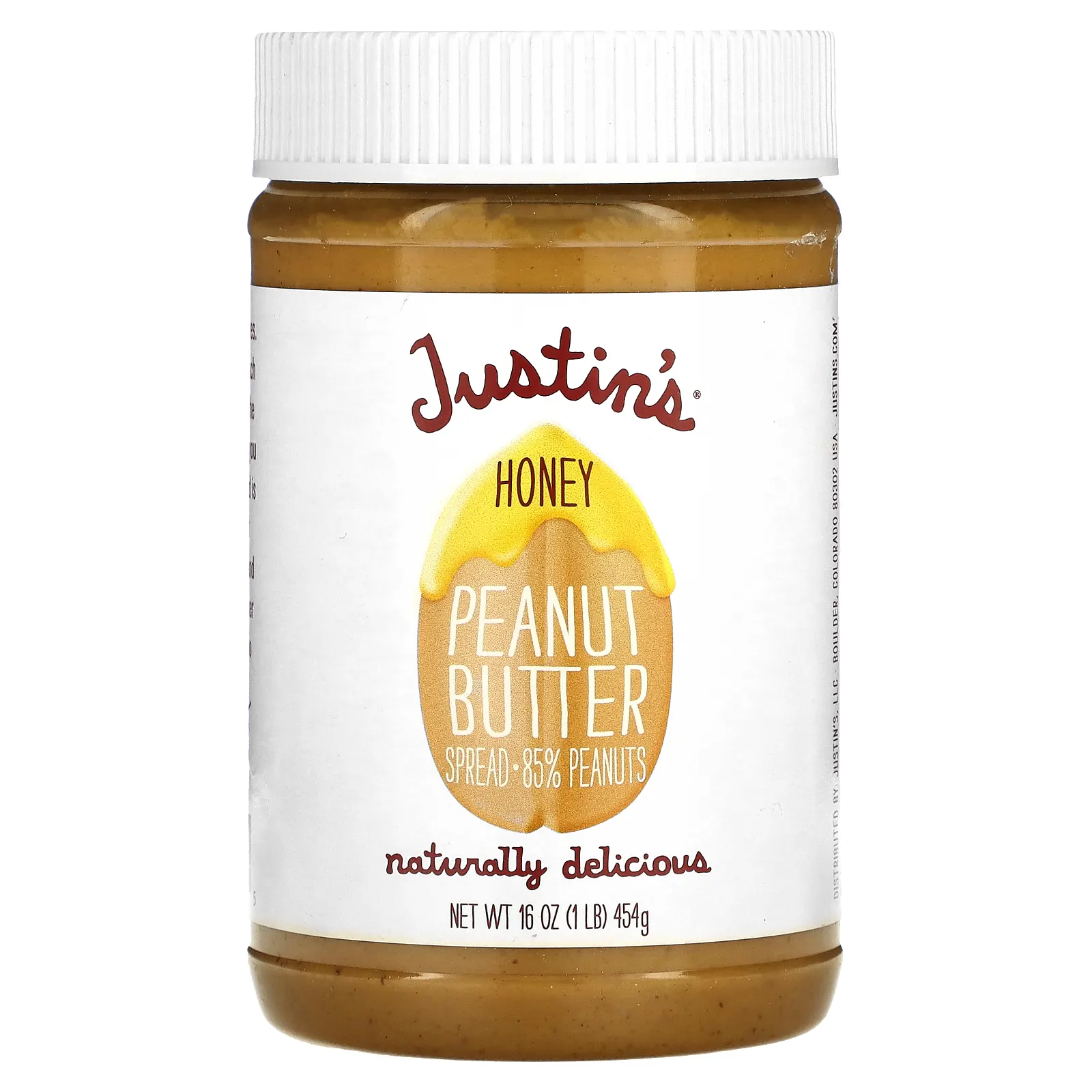 Justin's Nut Butter, Арахисовое масло с медом, 16 унций (454 г)