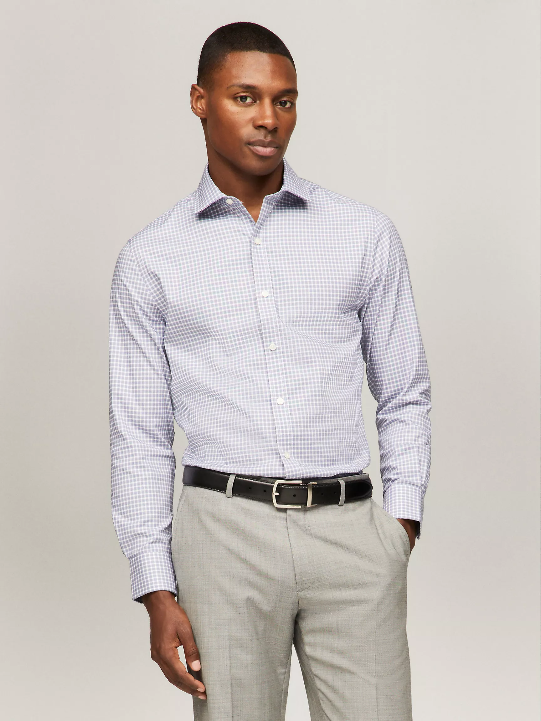 Мужская рубашка Tommy Hilfiger, Приталенная рубашка THFlex в клетку