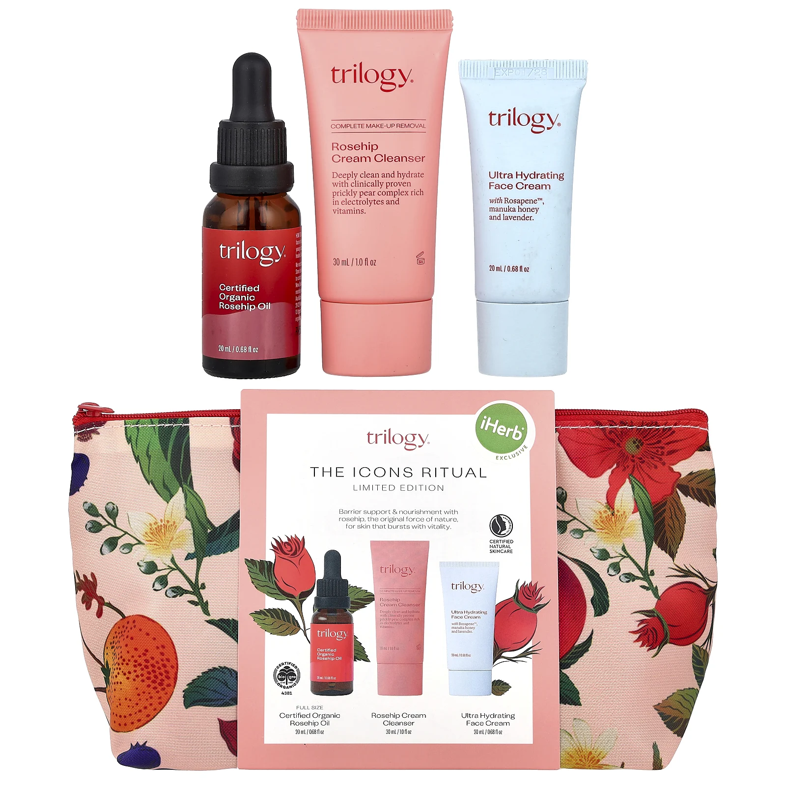 Trilogy, The Icons Ritual Bag, эксклюзивный набор из 4 предметов, от iHerb®