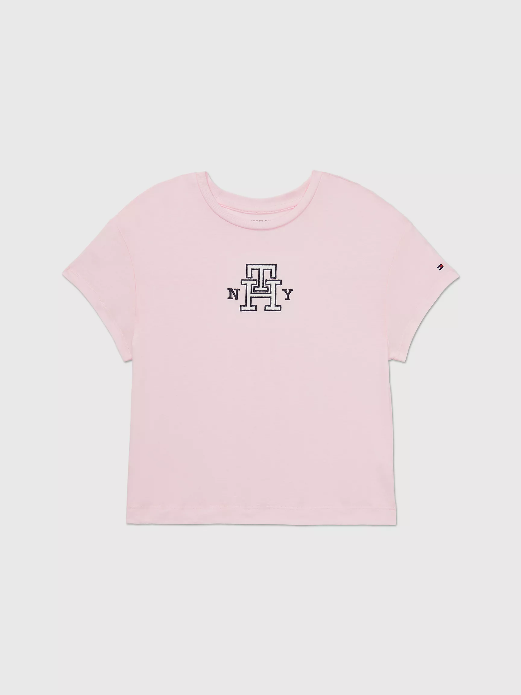 Футболка для девочек Tommy Hilfiger, Детская футболка из сатина с аппликацией логотипа