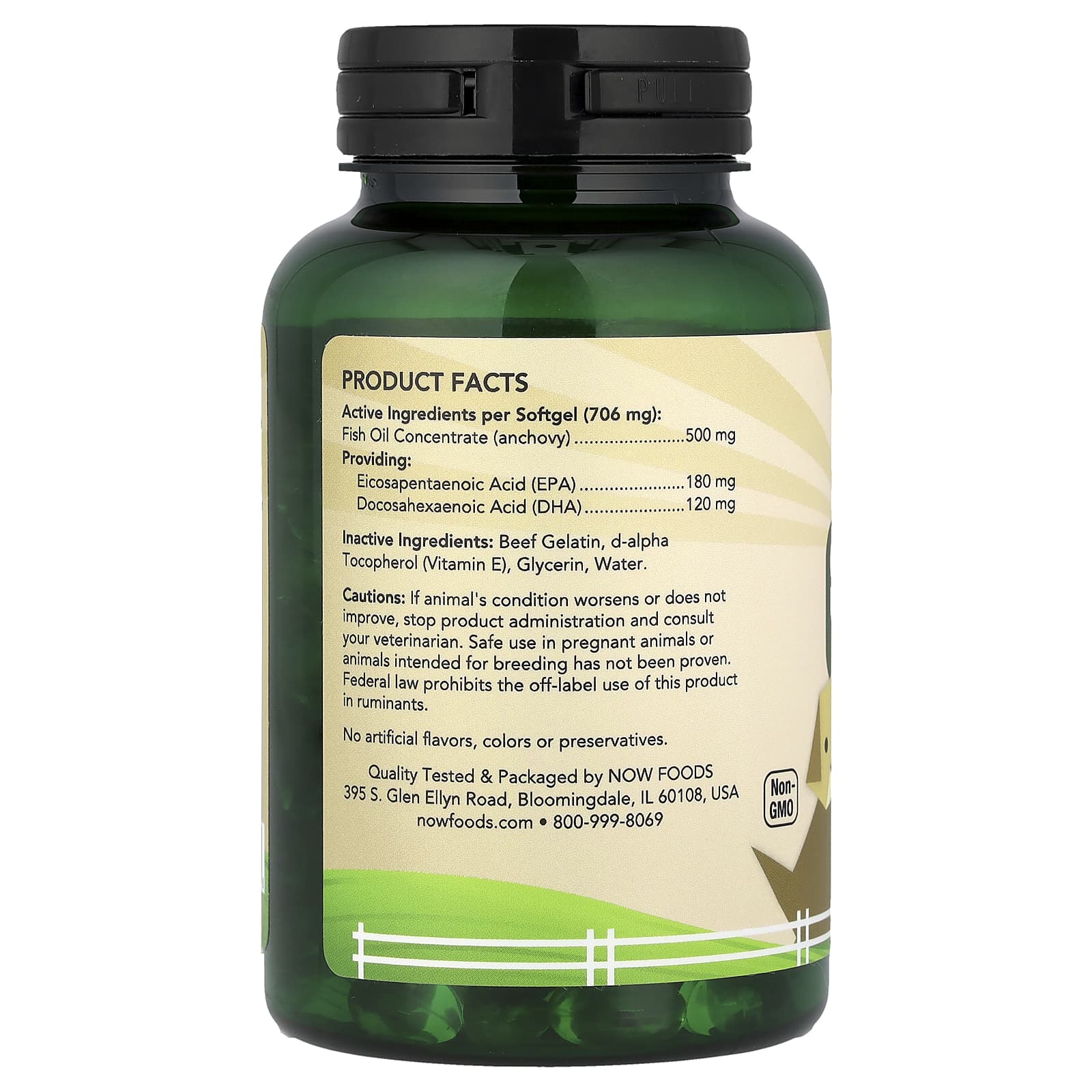 NOW Foods, Pets, мини-капсулы с омега-3, для собак и кошек, со вкусом рыбы, 150 капсул, 106 г (3,74 унции)