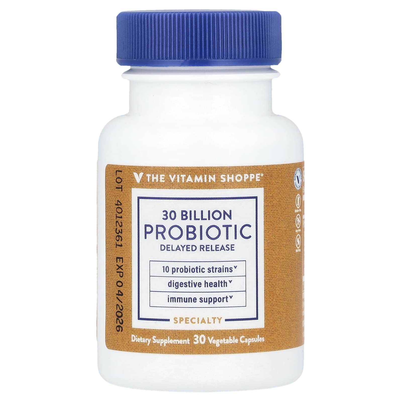The Vitamin Shoppe, Пробиотик, 30 млрд КОЕ, 30 растительных капсул