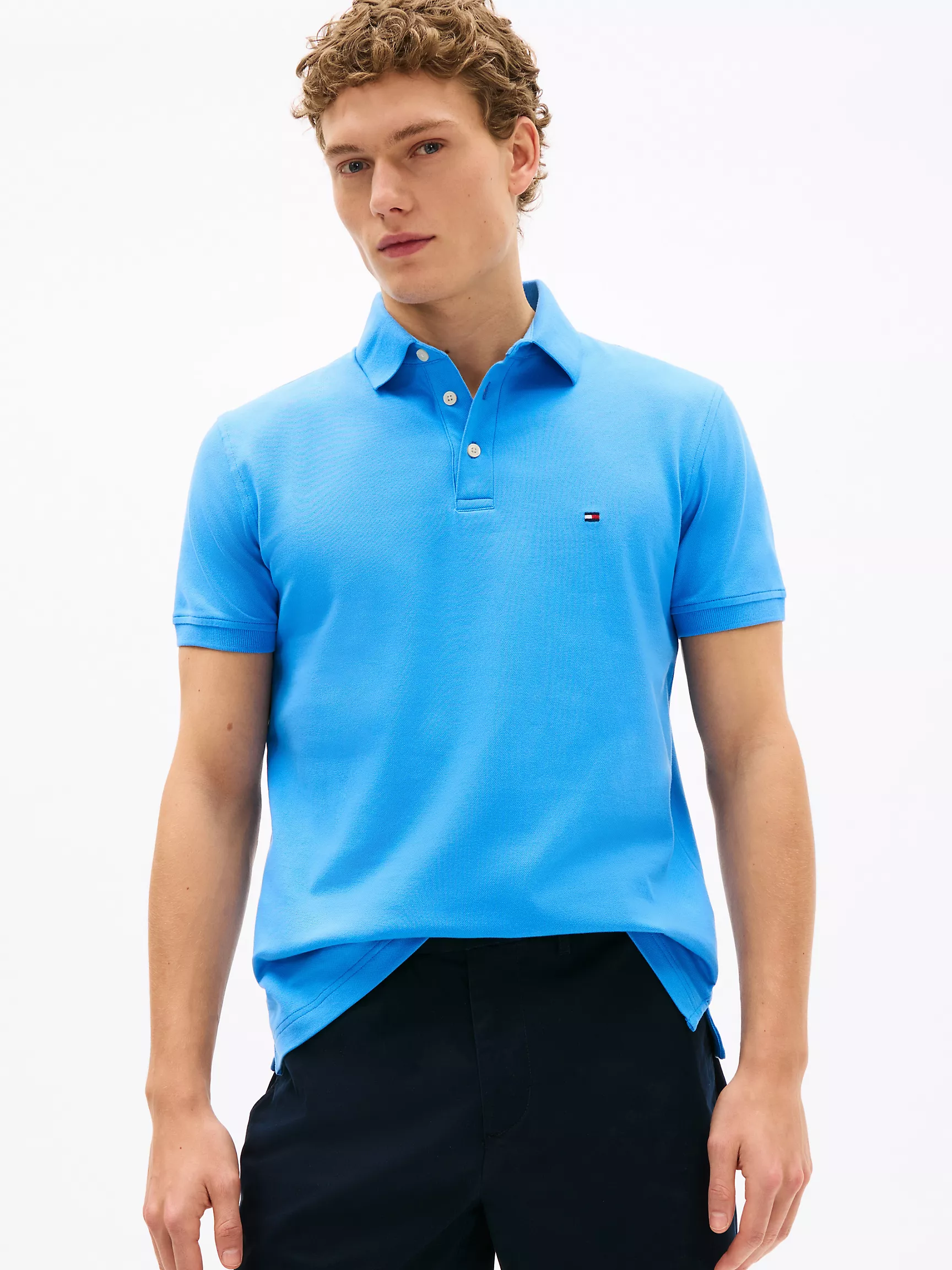 Мужское поло Tommy Hilfiger, Приталенное эластичное поло из пике