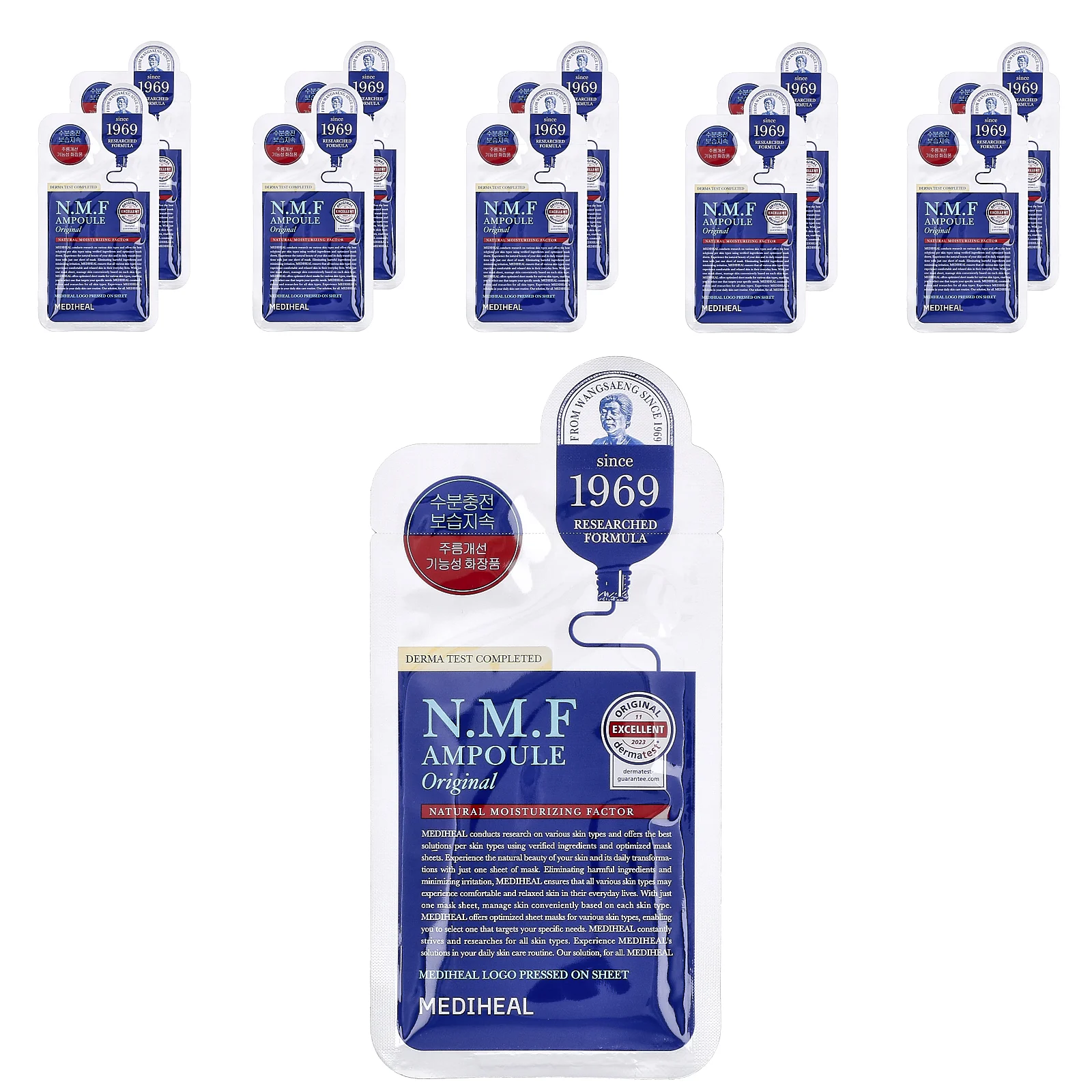 MEDIHEAL, NMF Ampoule, маска для лица, оригинальная, 10 шт., 27 мл (0,91 жидк. унции)