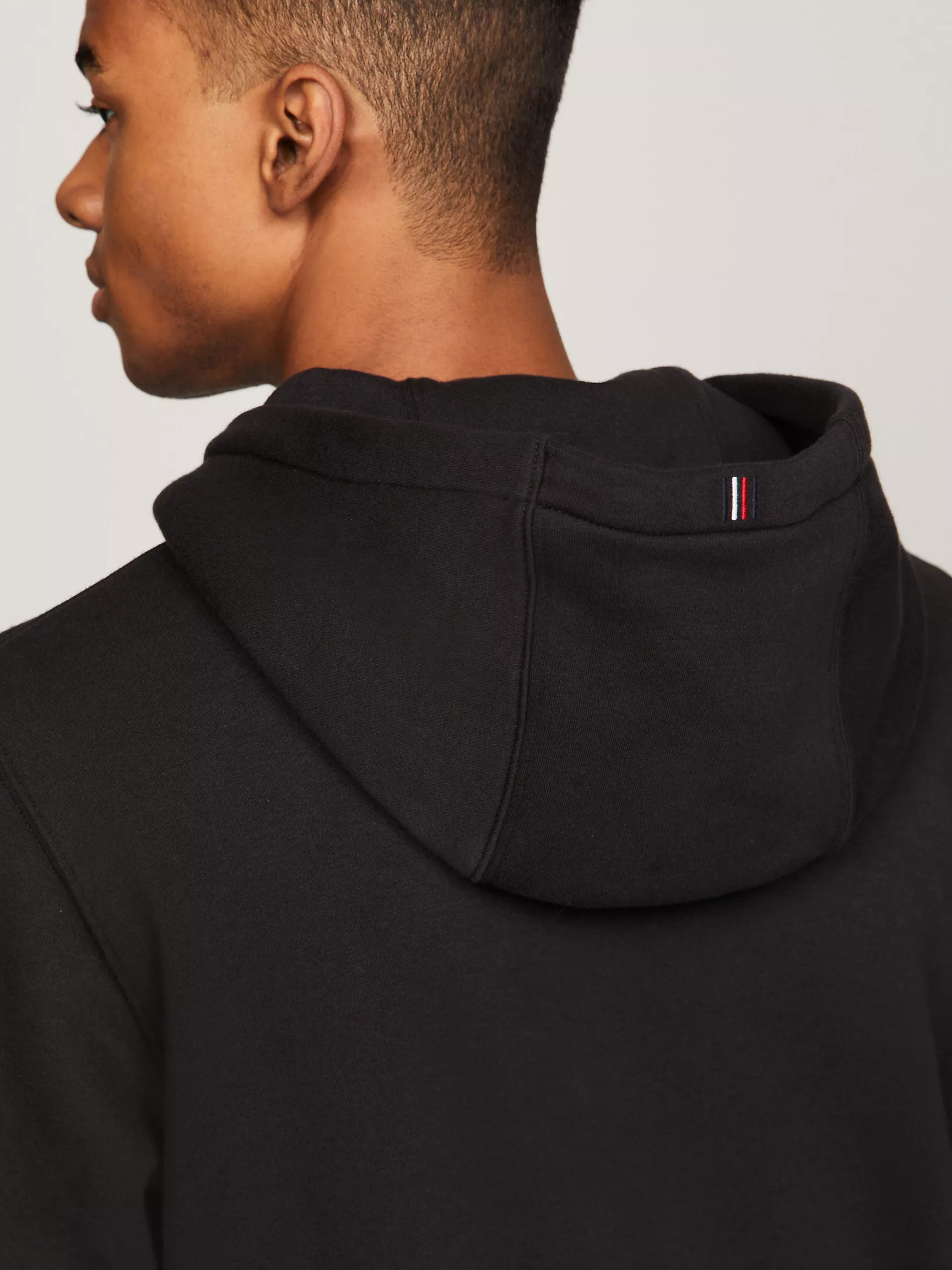 Мужское худи Tommy Hilfiger, Однотонное худи на молнии с логотипом