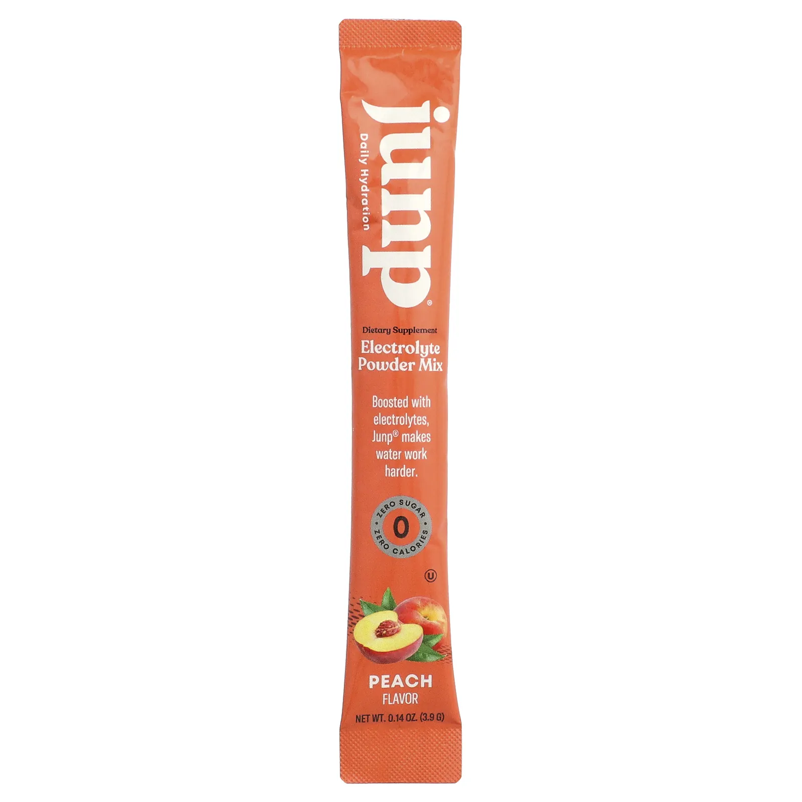 JUNP Hydration, электролитная порошковая смесь, персик, 5 пакетиков по 3,9 г (0,14 унции)