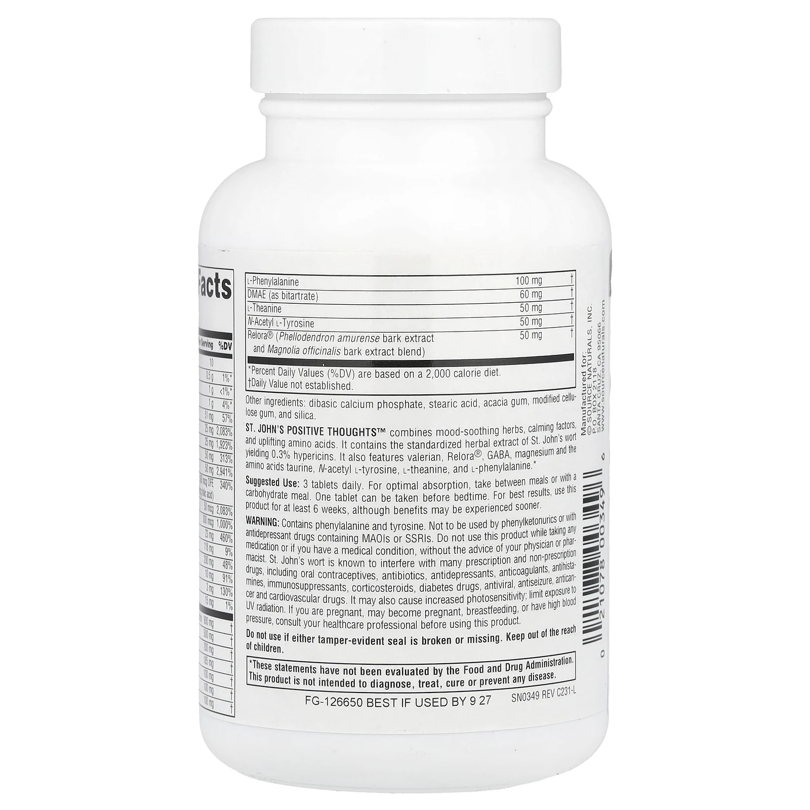 Source Naturals, St. John's Positive Things ™, 90 таблеток