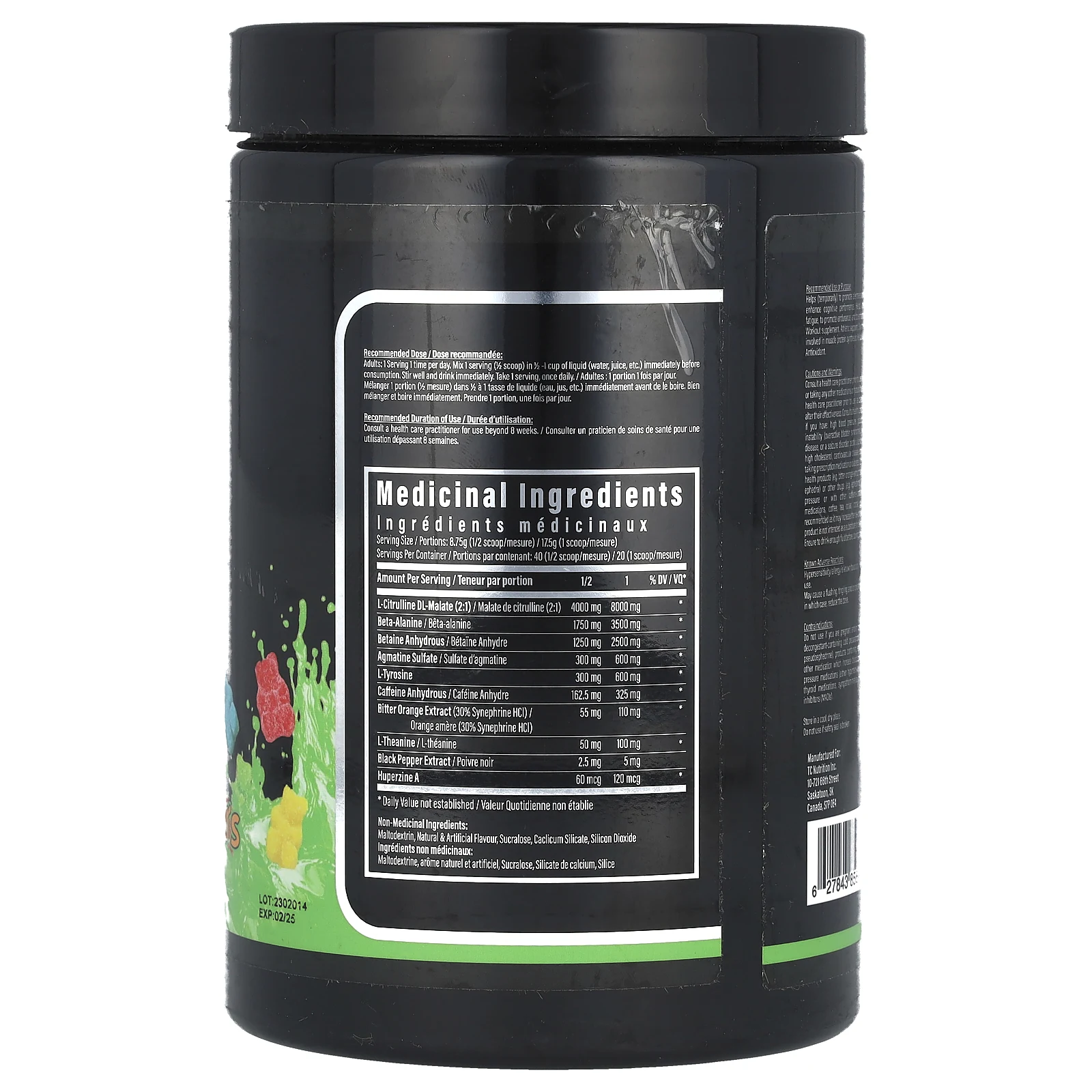 TC Nutrition, Batch 27, клинически дозированная предтренировочная добавка, кислые жевательные мишки, 350 г (12,35 унции)