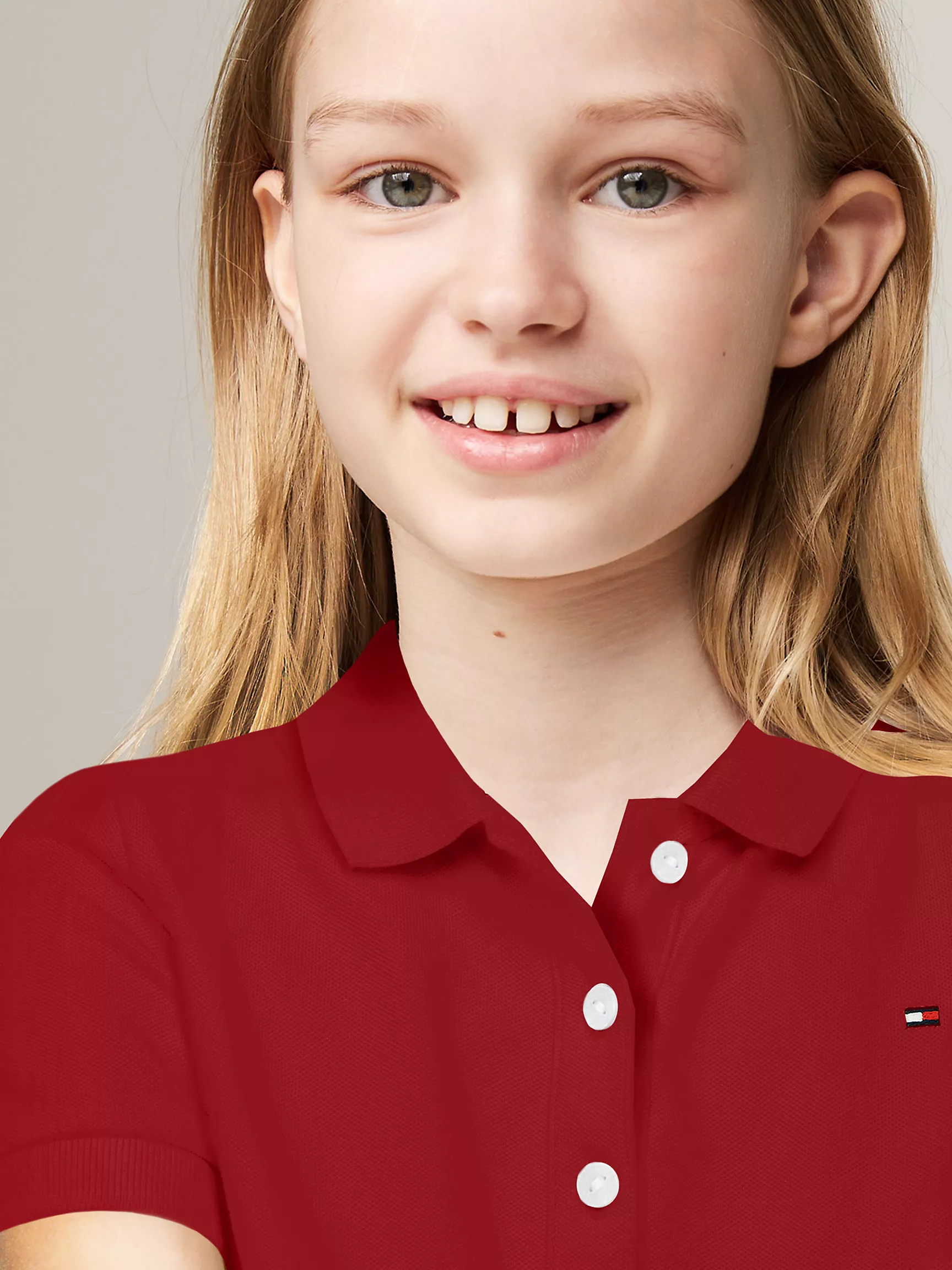 Рубашка-поло для девочек Tommy Hilfiger, Детское эластичное однотонное поло