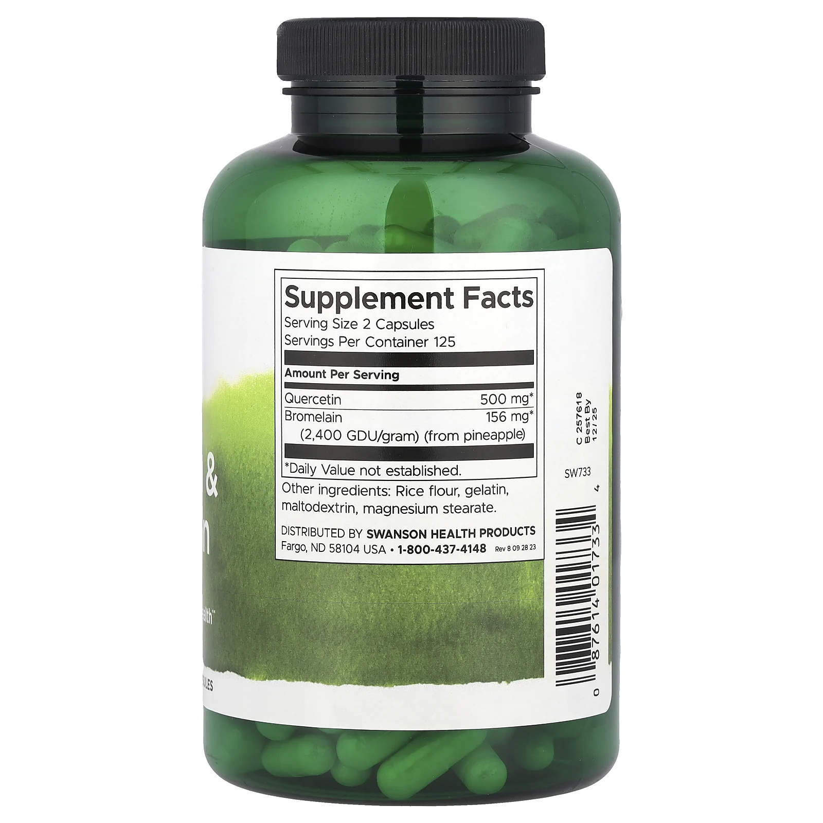 Swanson, Кверцетин и бромелаин, здоровье дыхательной системы, 250 капсул
