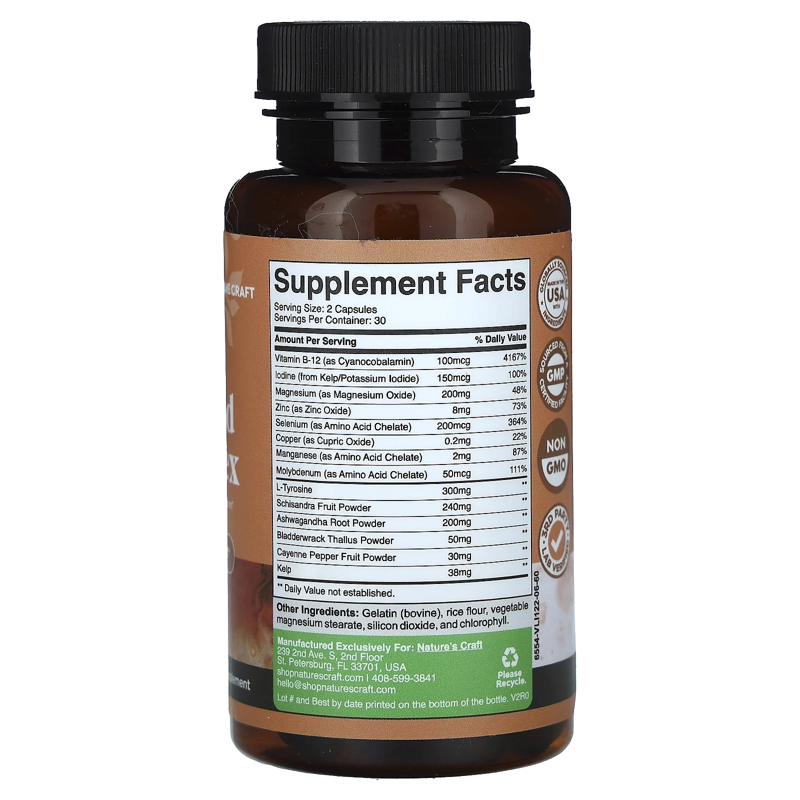 Nature's Craft, комплекс для щитовидной железы, 60 капсул