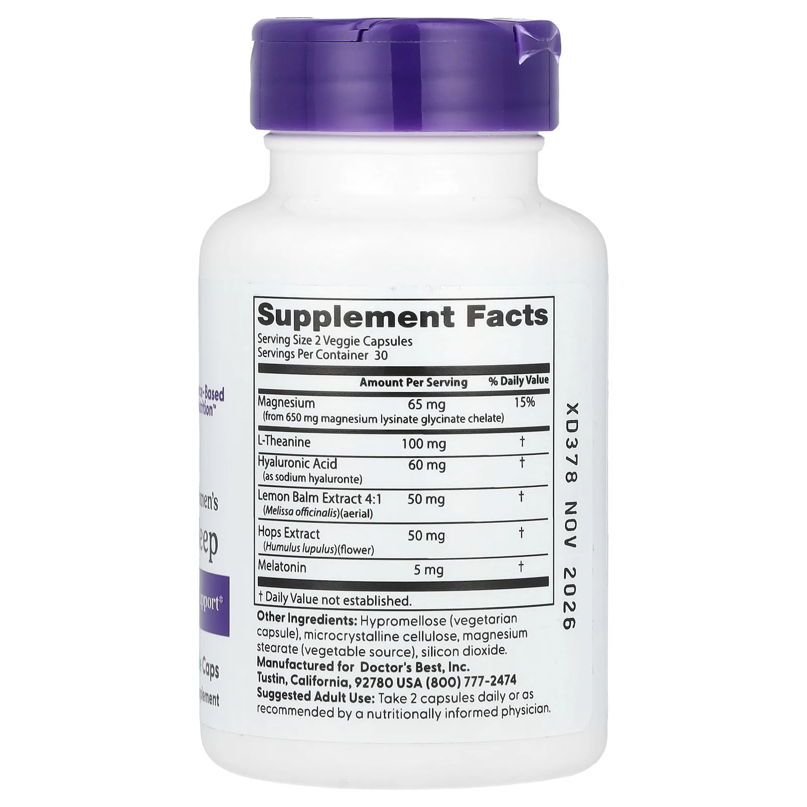 Doctor's Best, Beauty Sleep для женщин, 60 растительных капсул