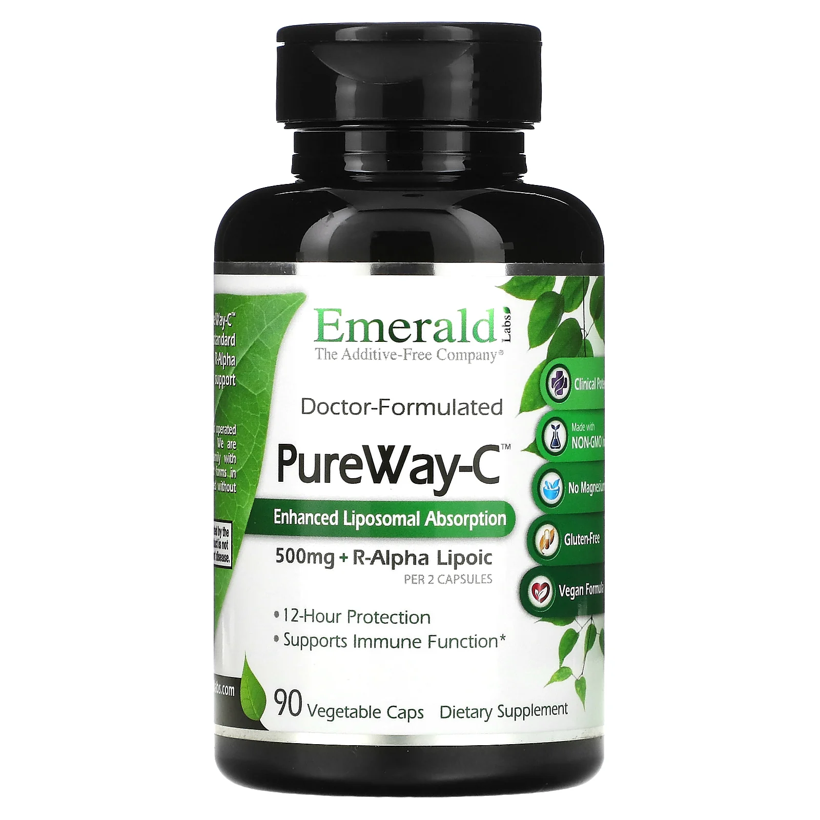 Emerald Laboratories, PureWay-C + R-альфа-липоевая кислота, 500 мг, 90 вегетарианских капсул (250 мг в 1 капсуле)
