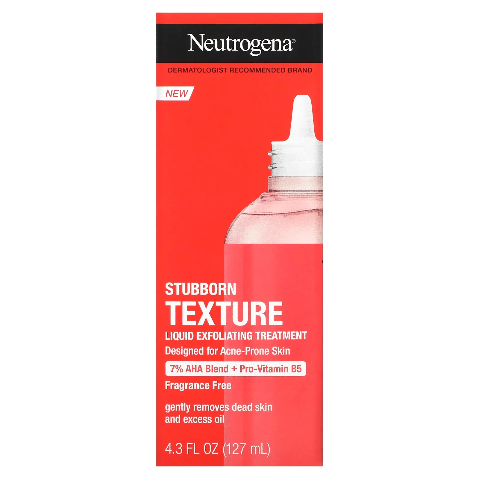 Neutrogena, Stubborn Texture, жидкое отшелушивающее средство, без отдушек, 127 мл (4,3 жидк. Унции)