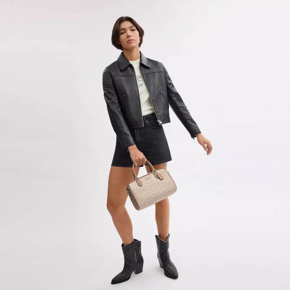 Сумка COACH Rowan Satchel Bag In Blocked Signature Canvas