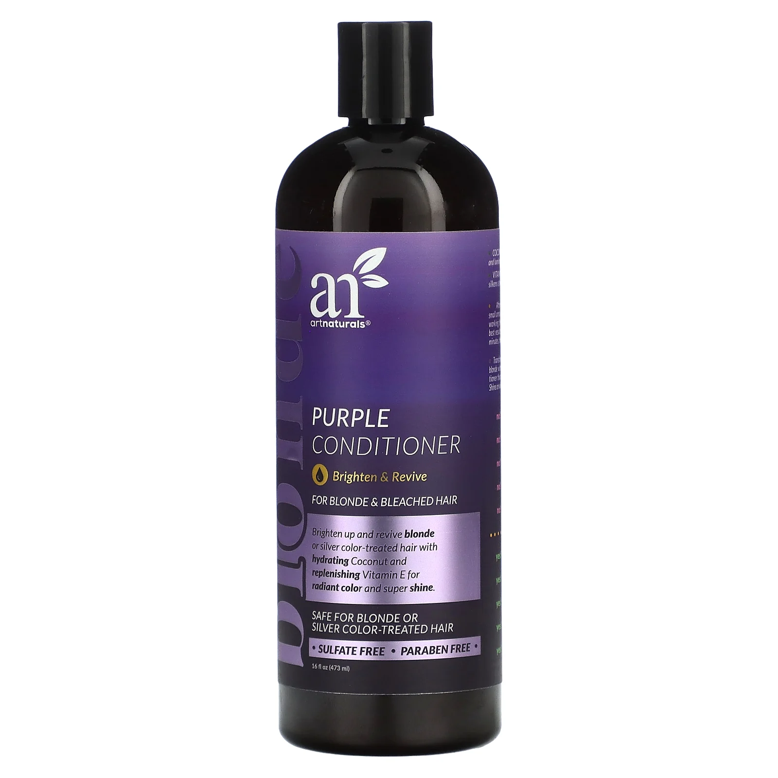 artnaturals, кондиционер для волос Blonde Purple, баланс цвета, 473 мл (16 жидк. унций)