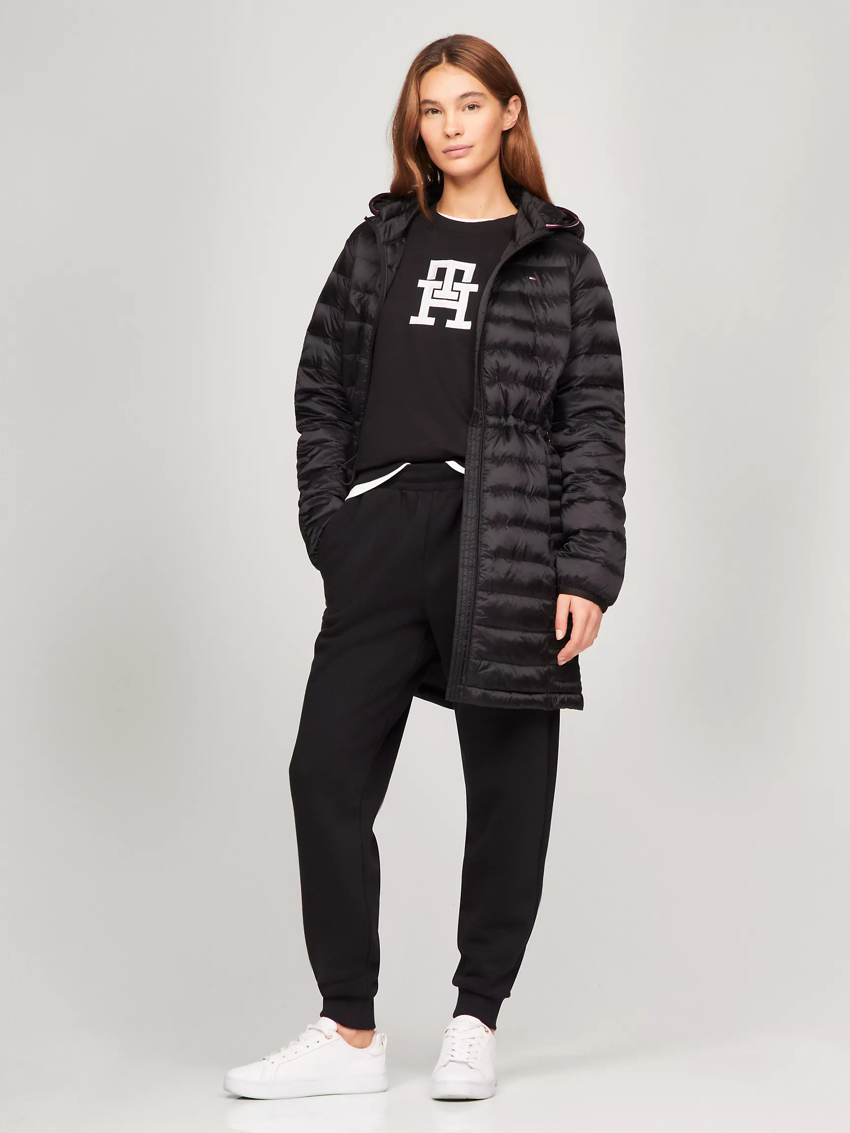 Женское пальто Tommy Hilfiger, Легкое пуховое пальто с капюшоном