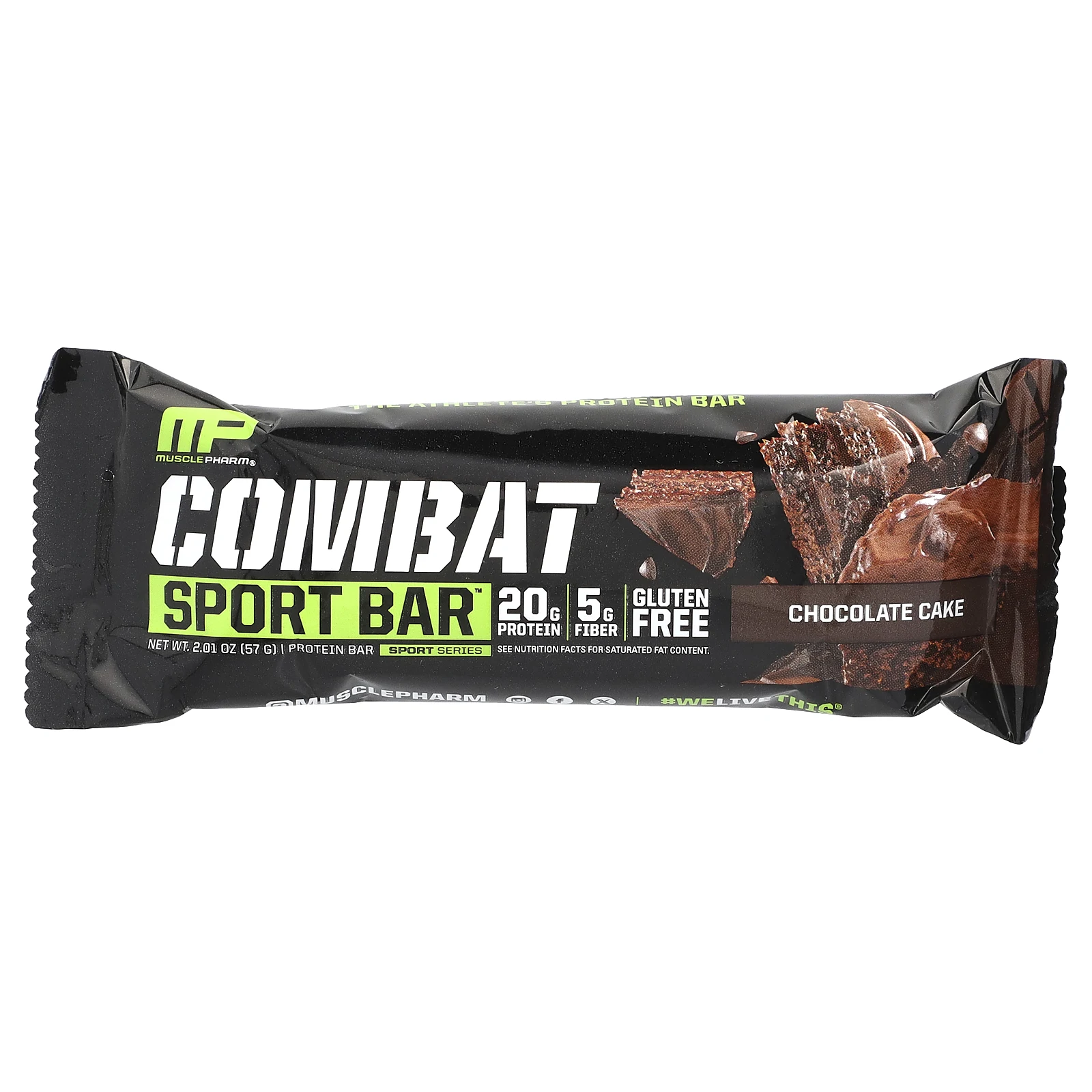 MusclePharm, Батончики Combat Sport, шоколадный торт, 12 батончиков, 57 г (2,01 унции)