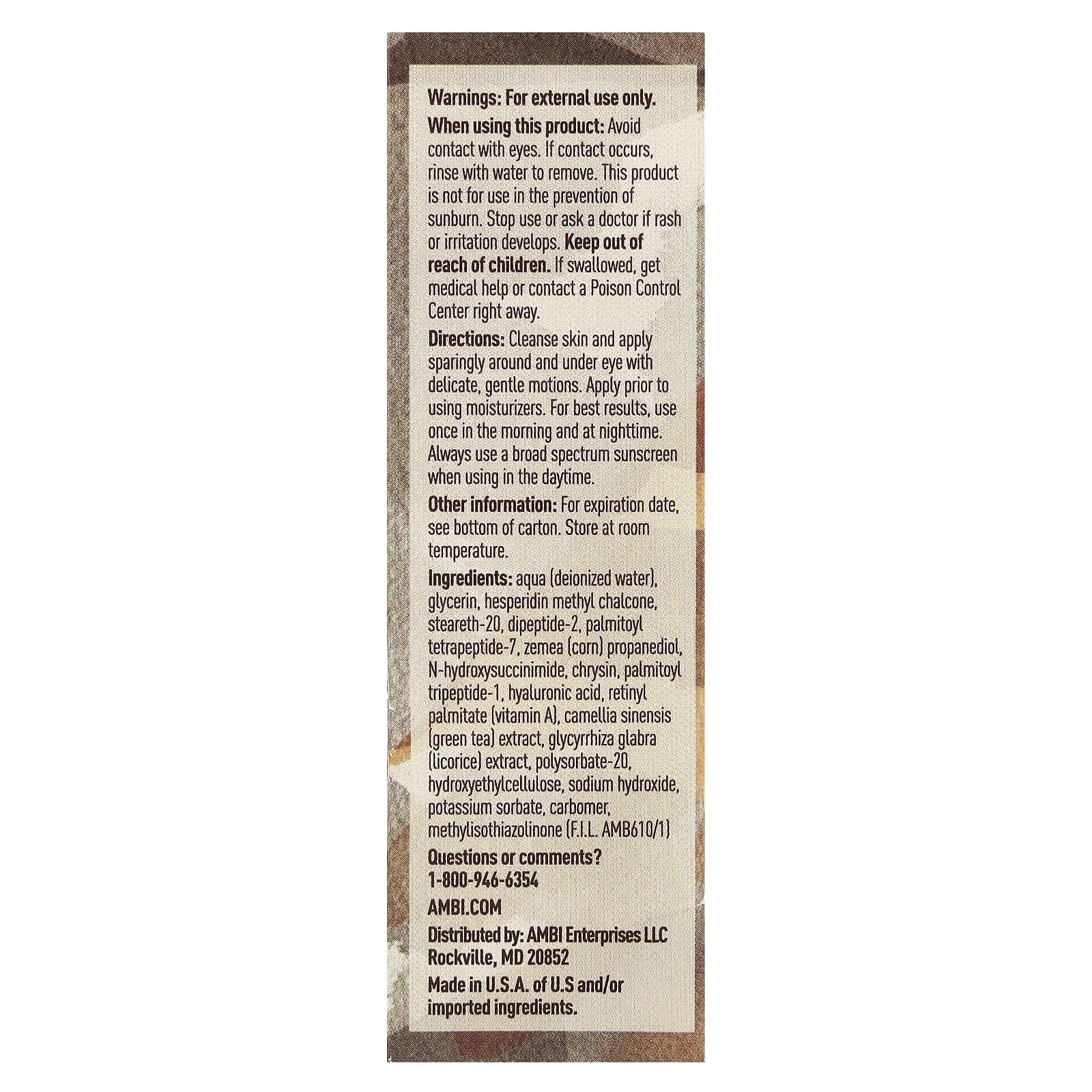 AMBI, Even & Clear®, сыворотка для кожи под глазами, 15 мл (0,5 жидк. Унции)