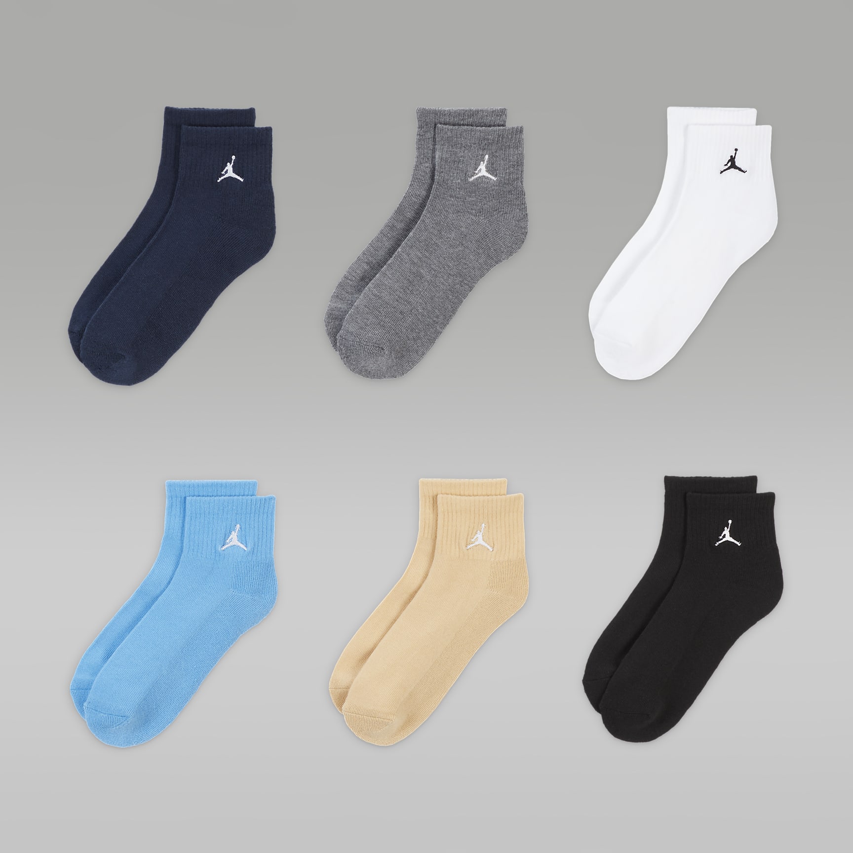 Jordan Everyday Essentials Big Kids' Ankle Socks (6 Pairs)